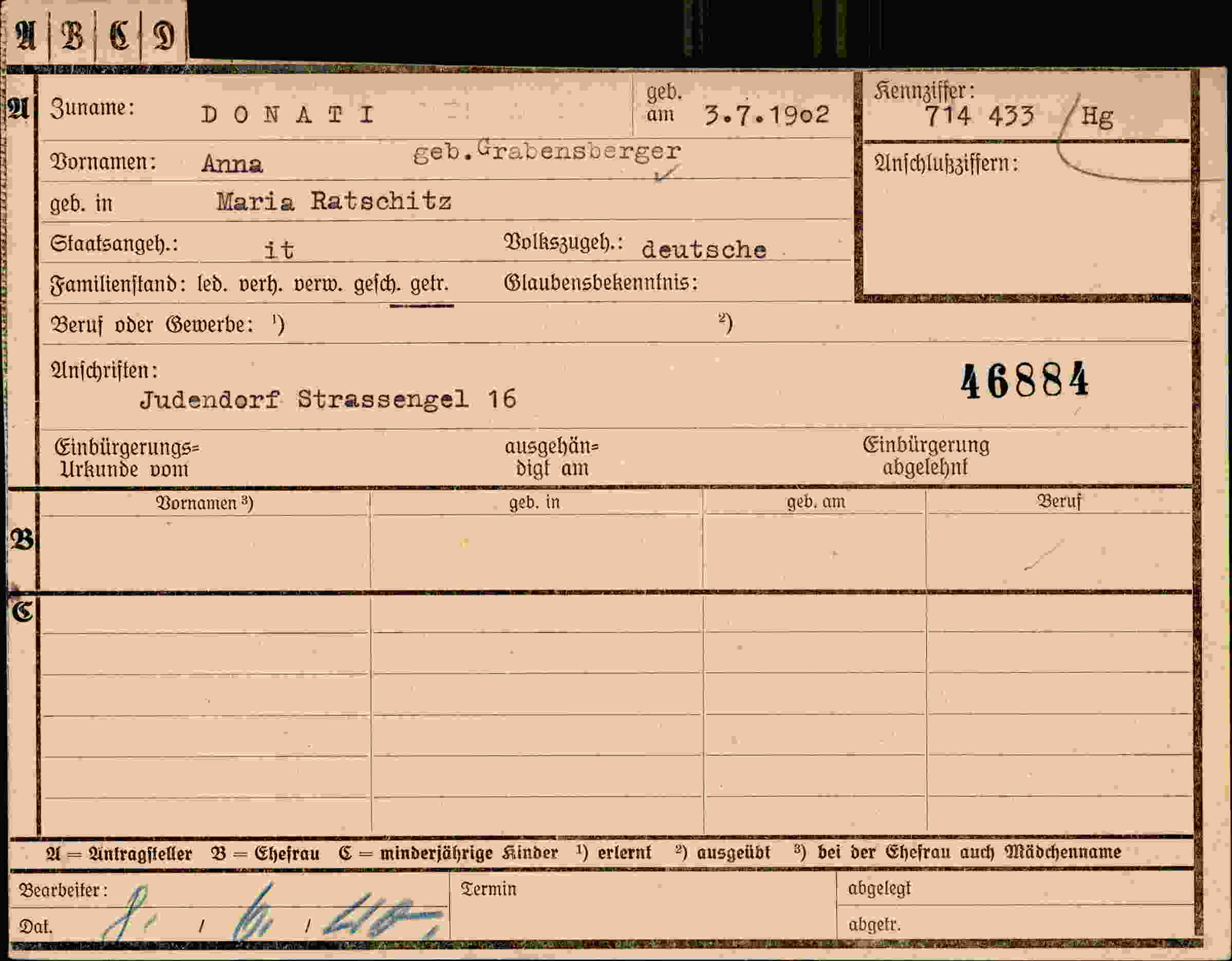 Dokument für Anna Donati