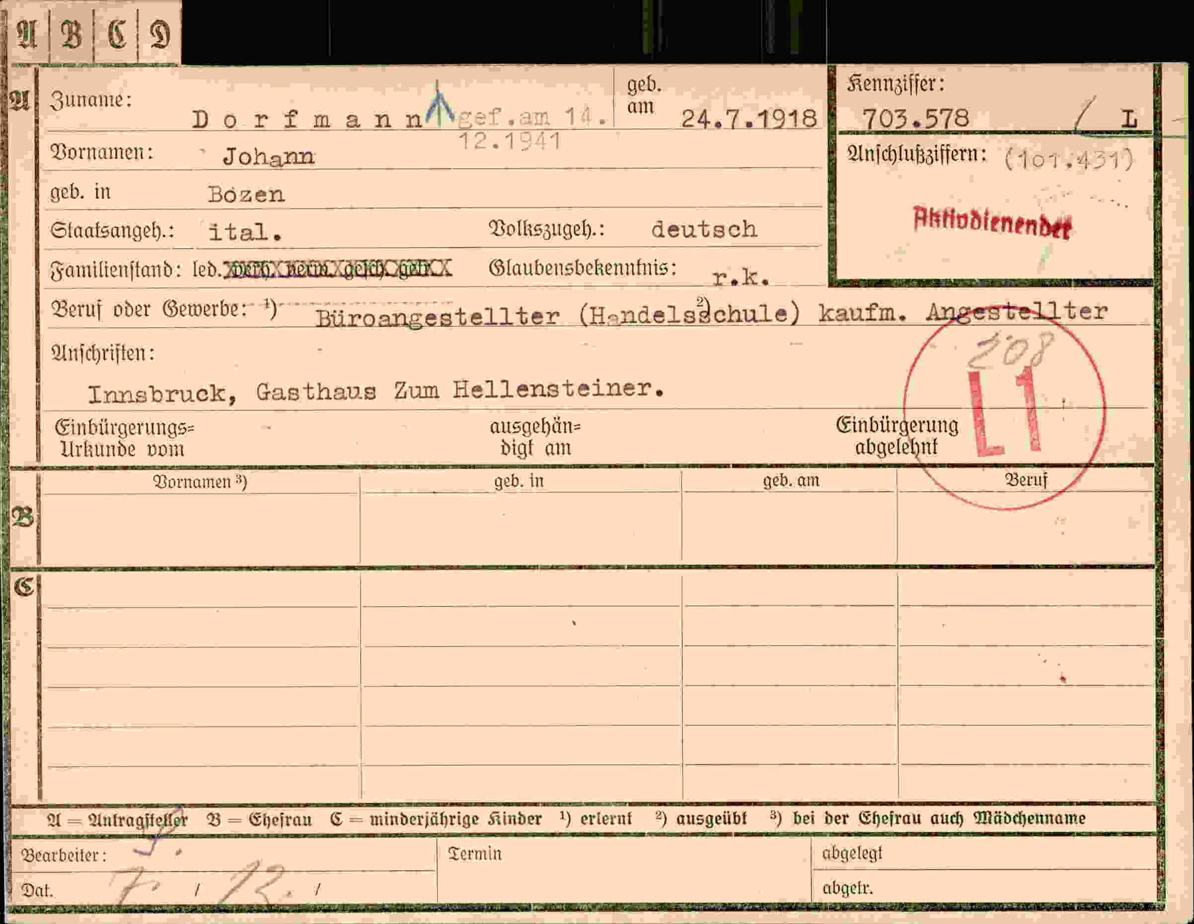 Dokument für Johann Dorfmann