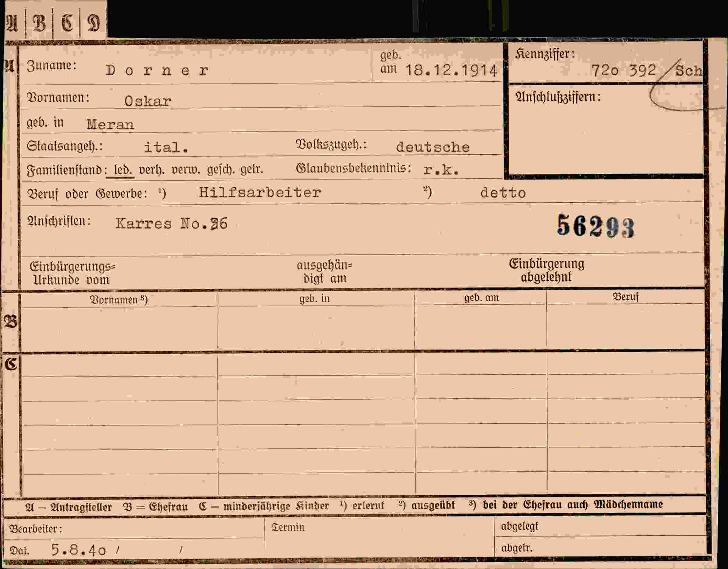 Dokument für Oskar Dorner