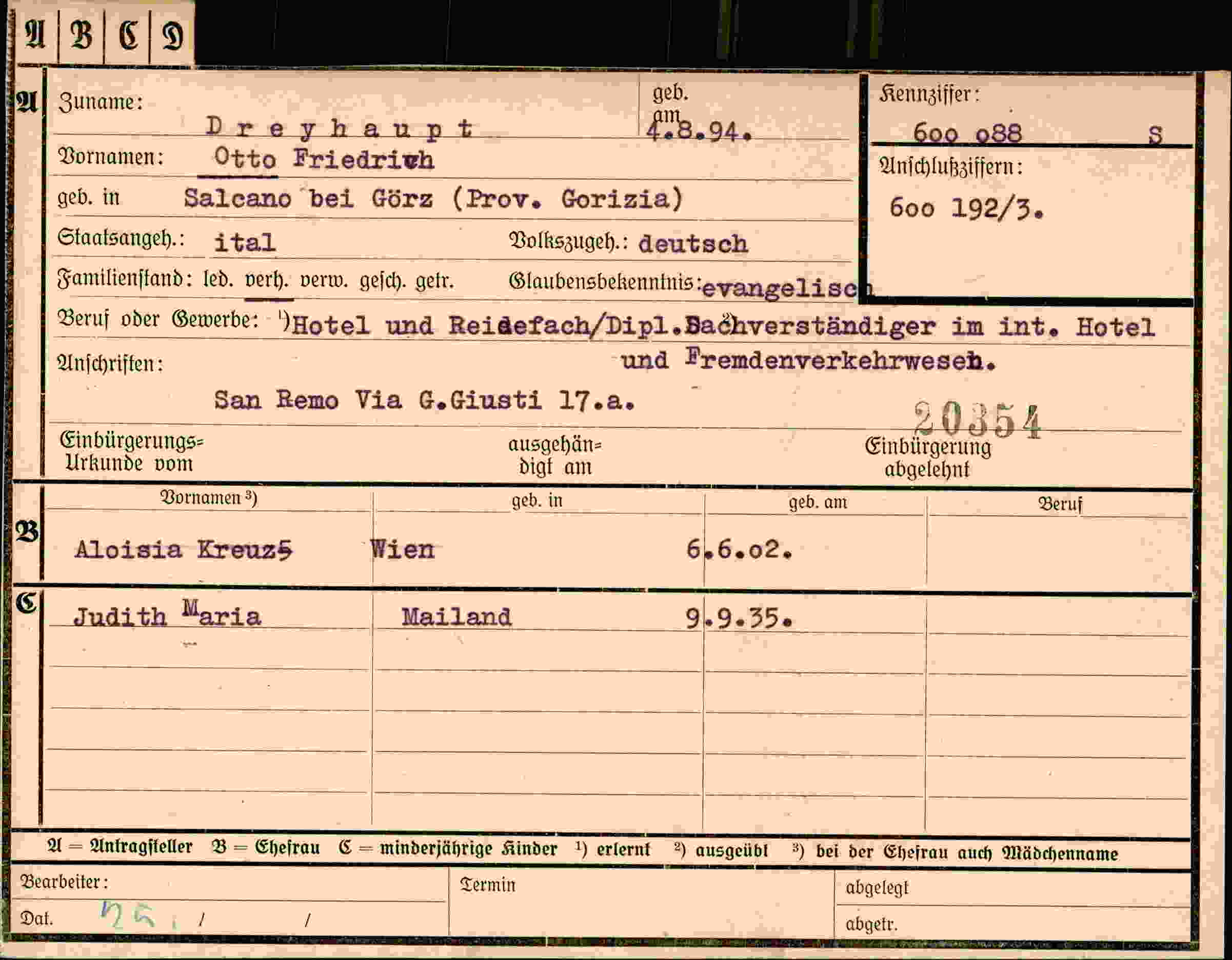 Dokument für Otto Friedrich Dreyhaupt