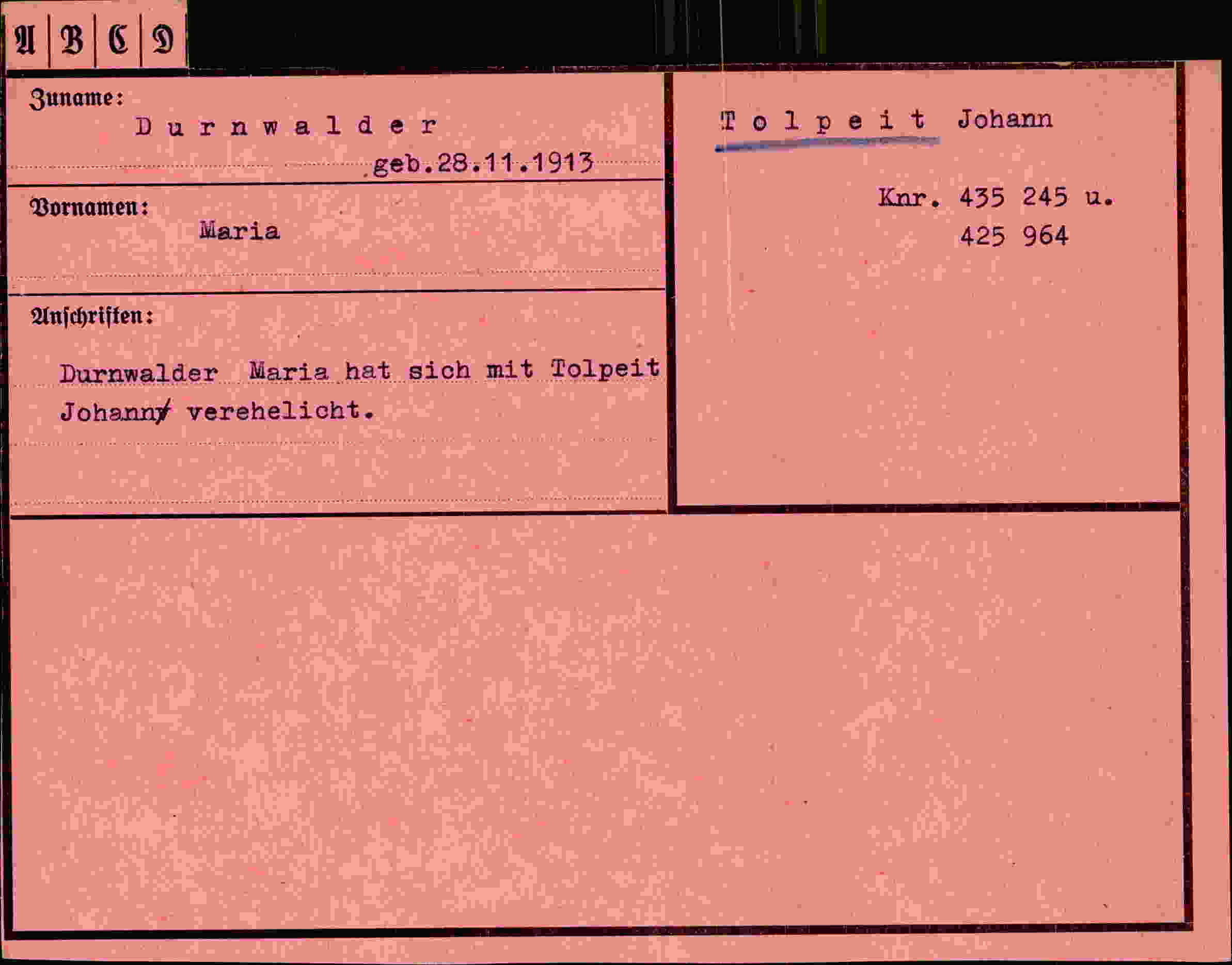 Vorderseite des Dokuments