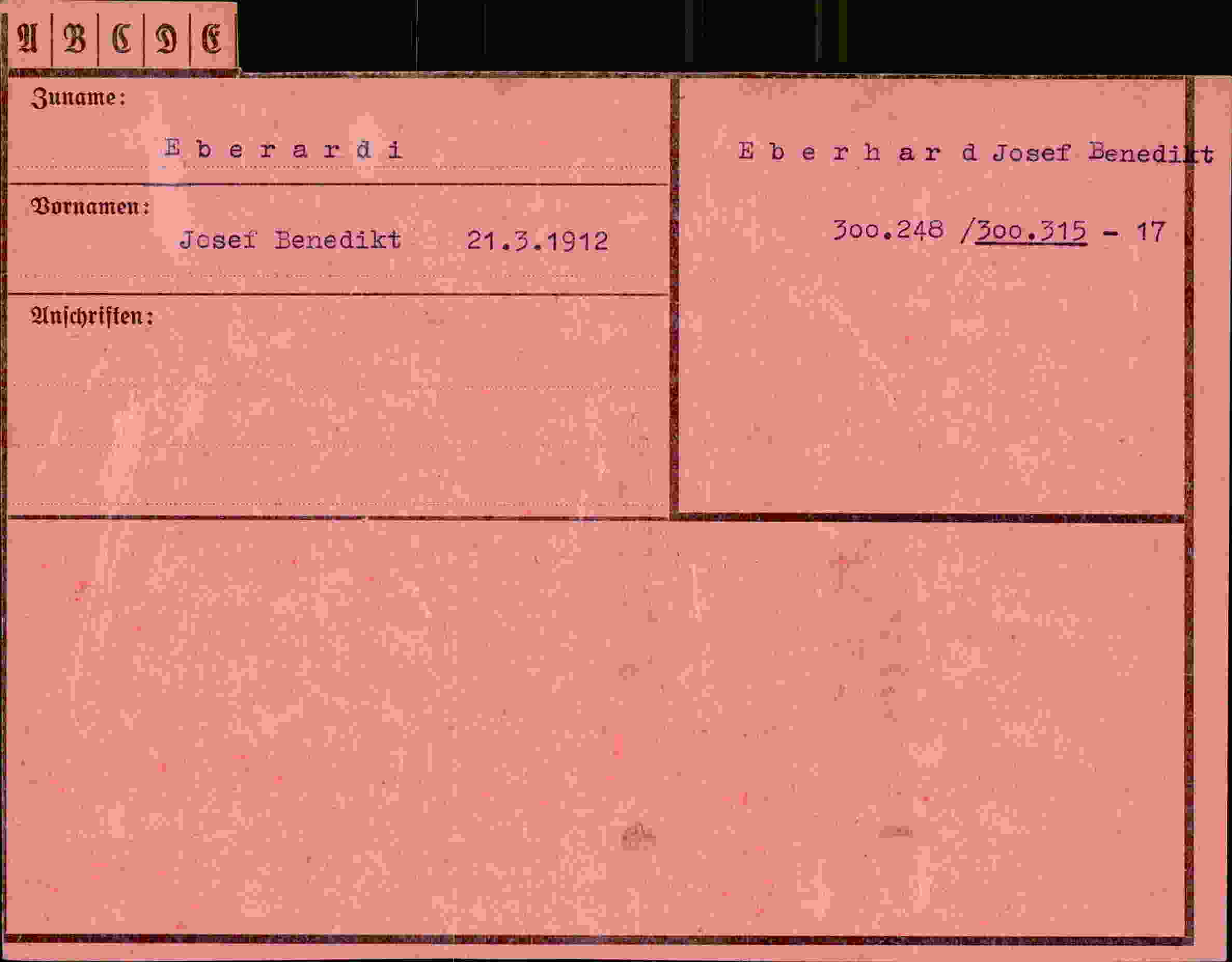 Dokument für Josef Benedikt Eberardi