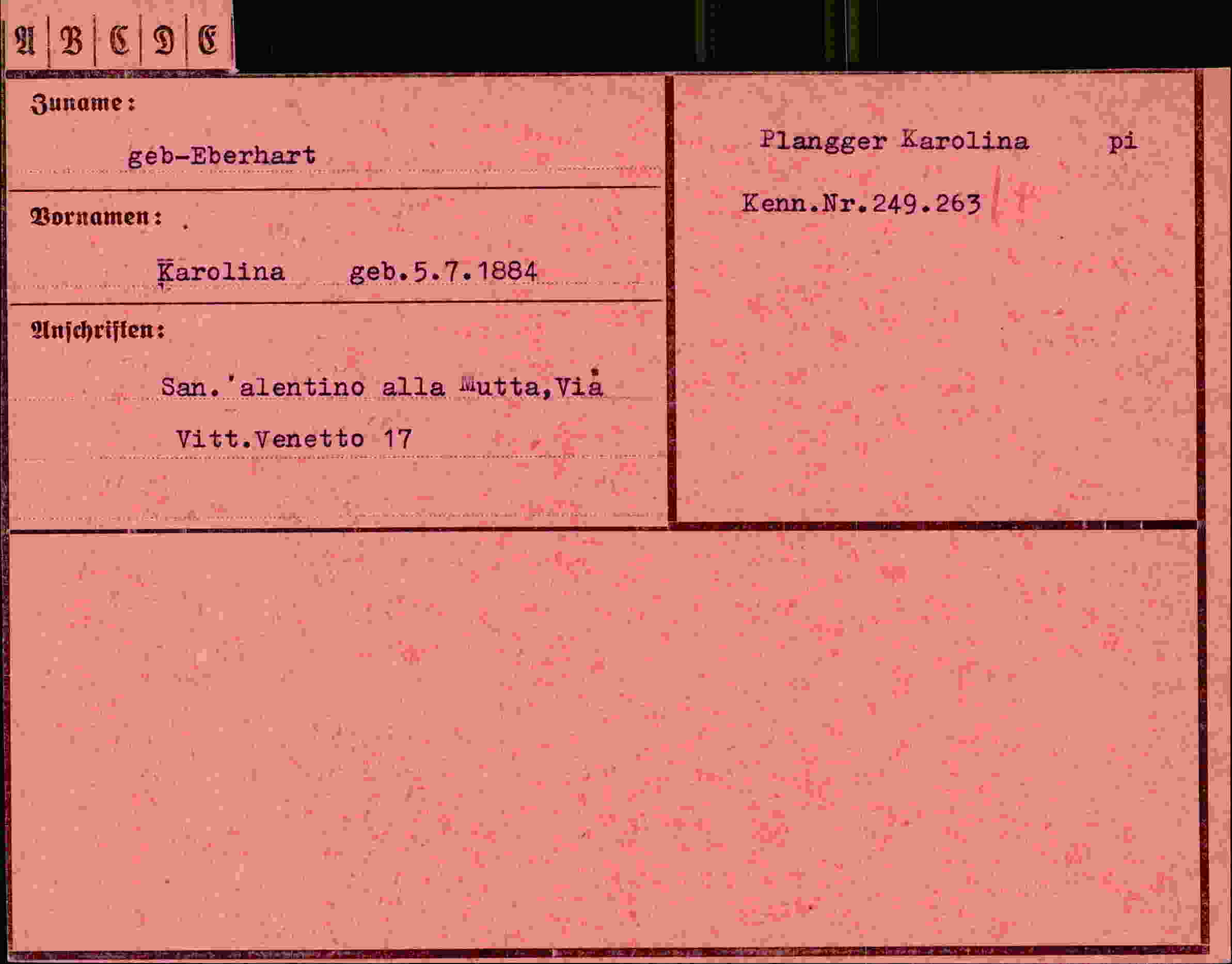 Dokument für Karolina Eberhart