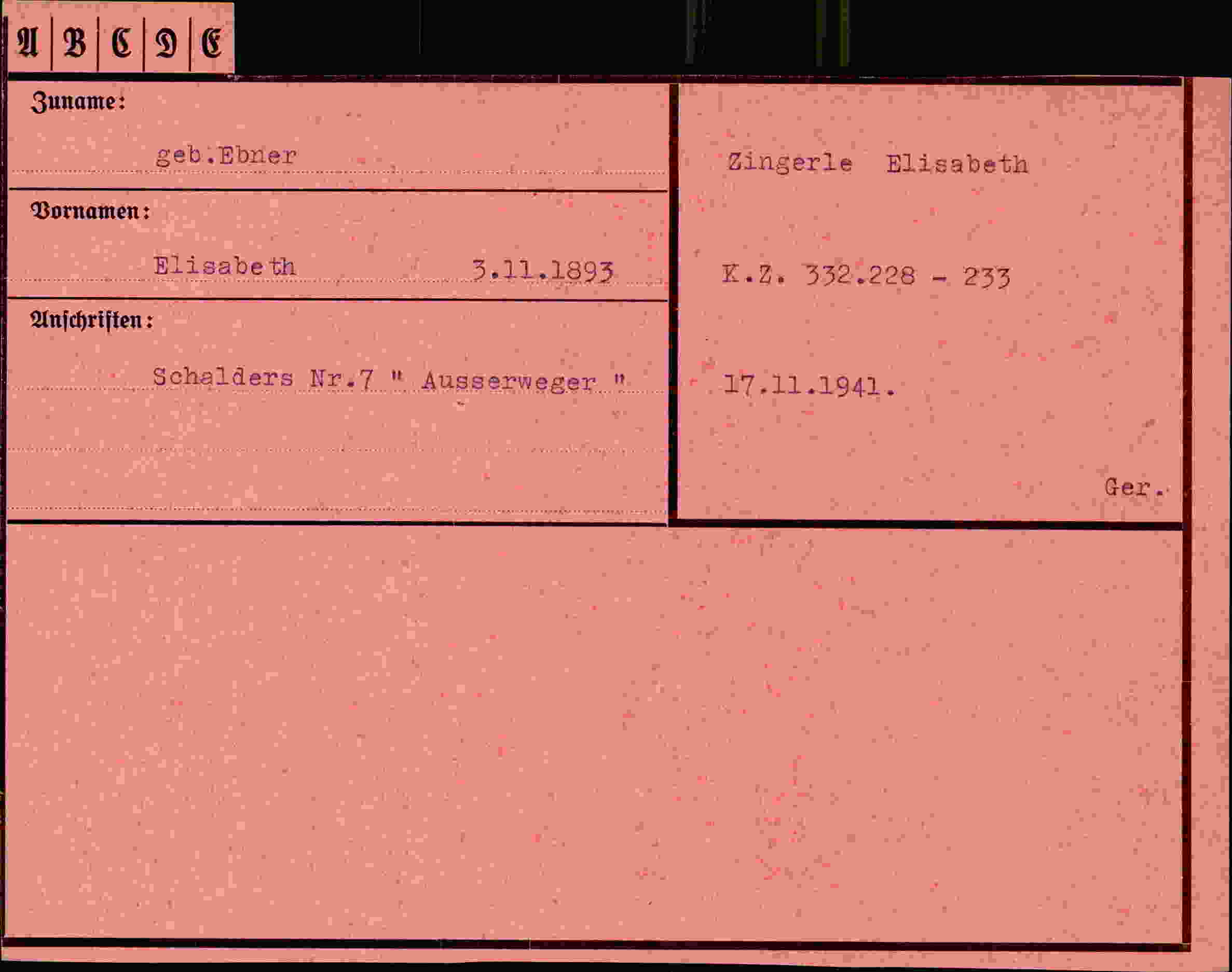 Dokument für Elisabeth Ebner