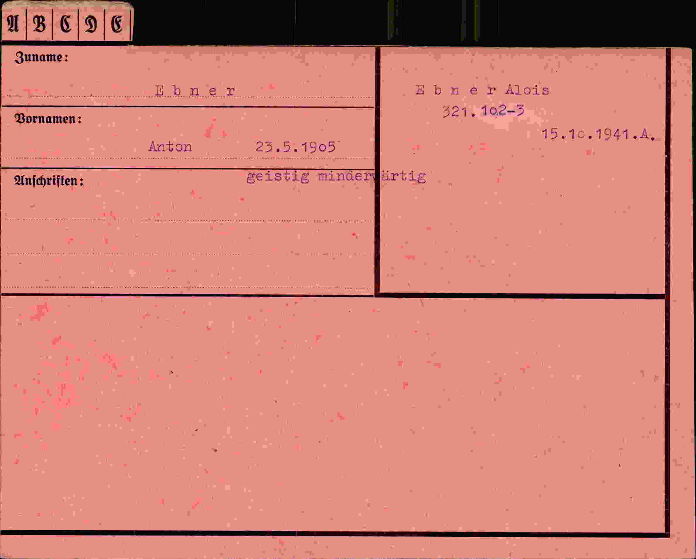 Dokument für Anton Ebner