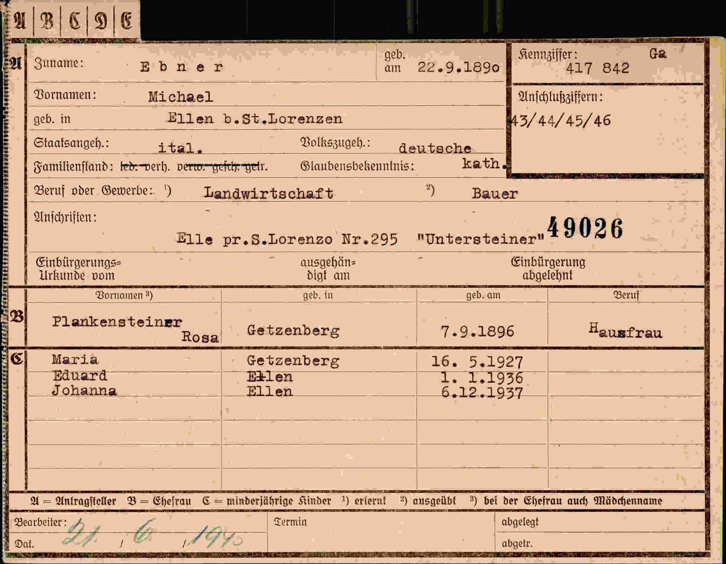 Dokument für Michael Ebner