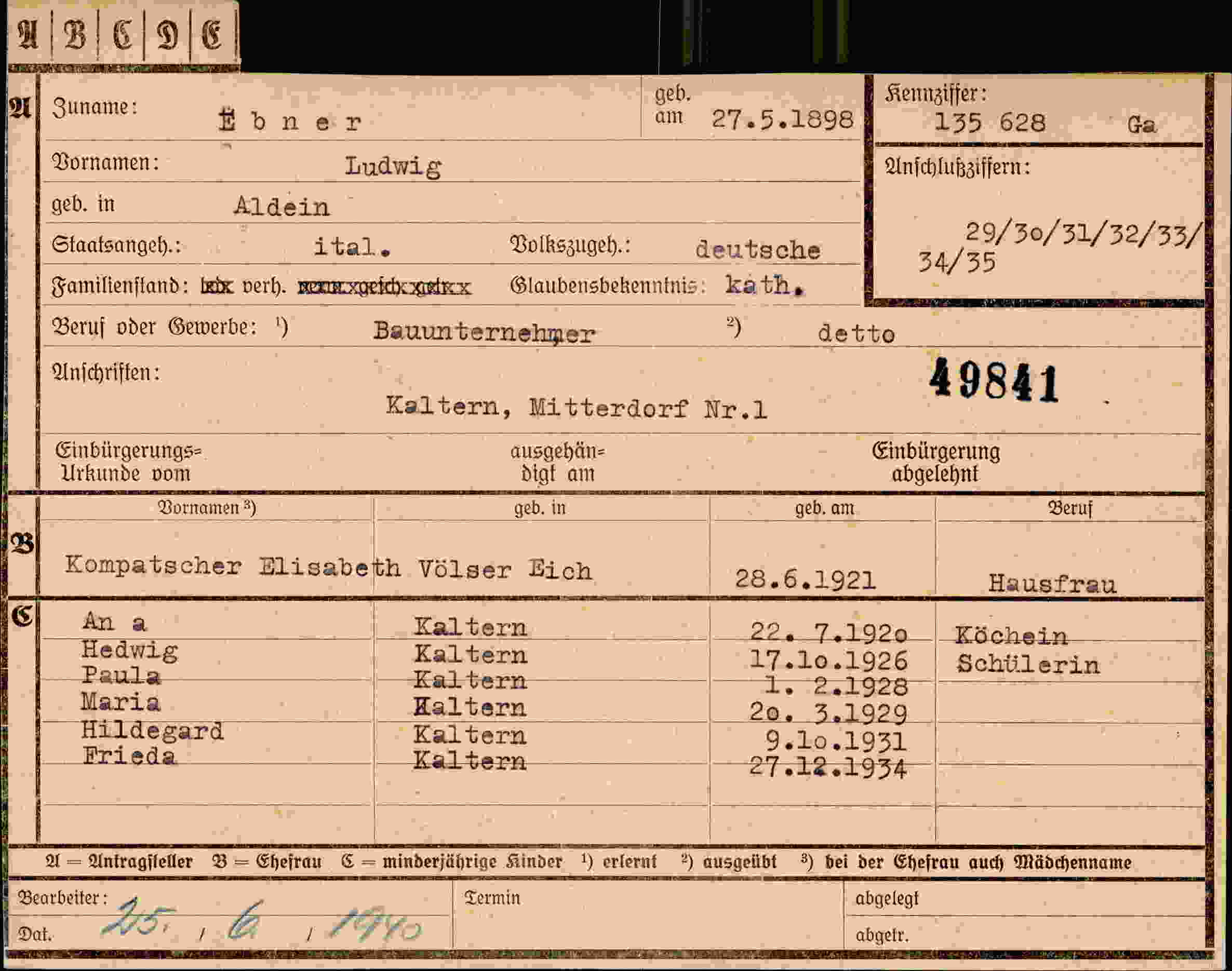 Dokument für Ludwig Ebner