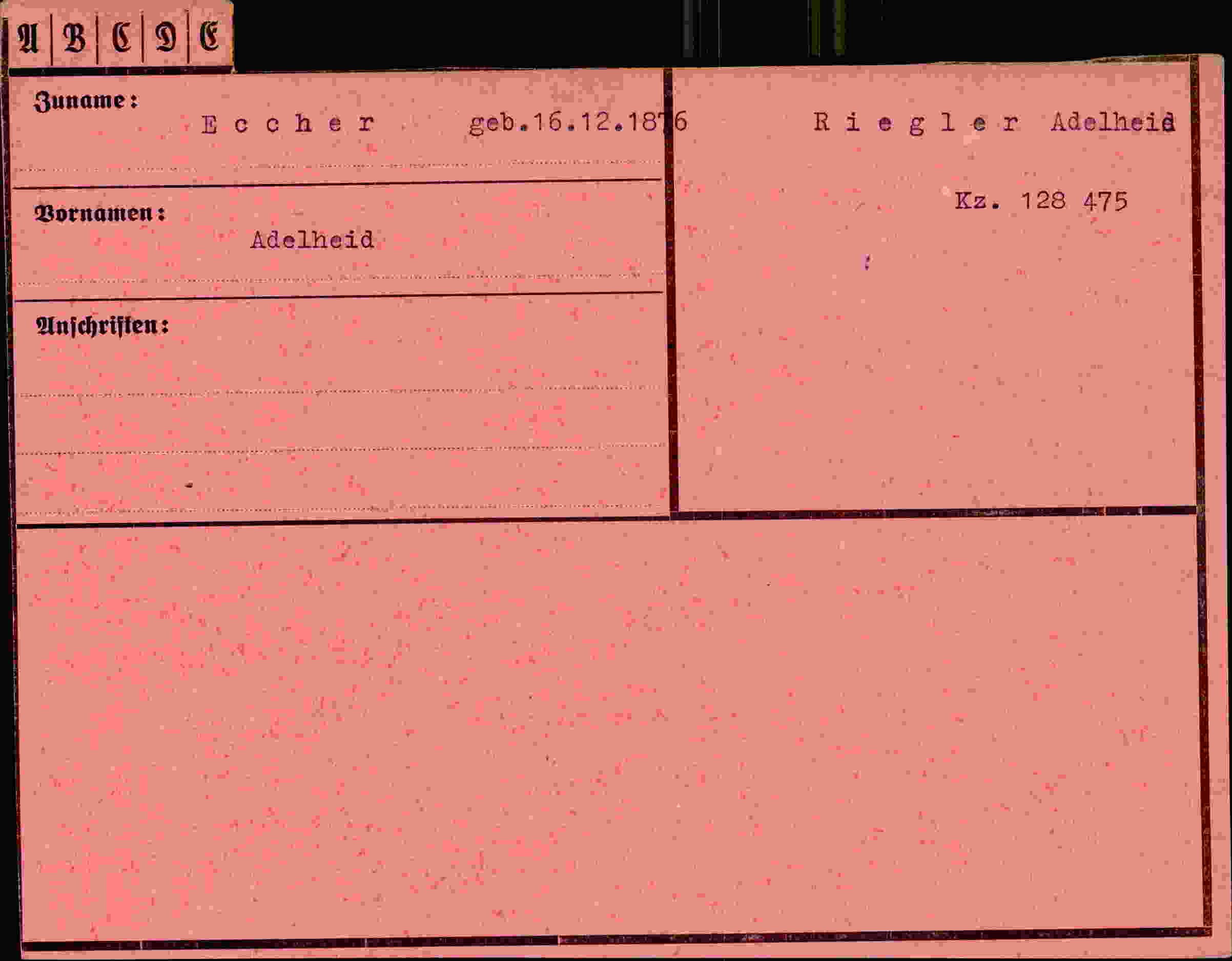 Dokument für Adelheid Eecher