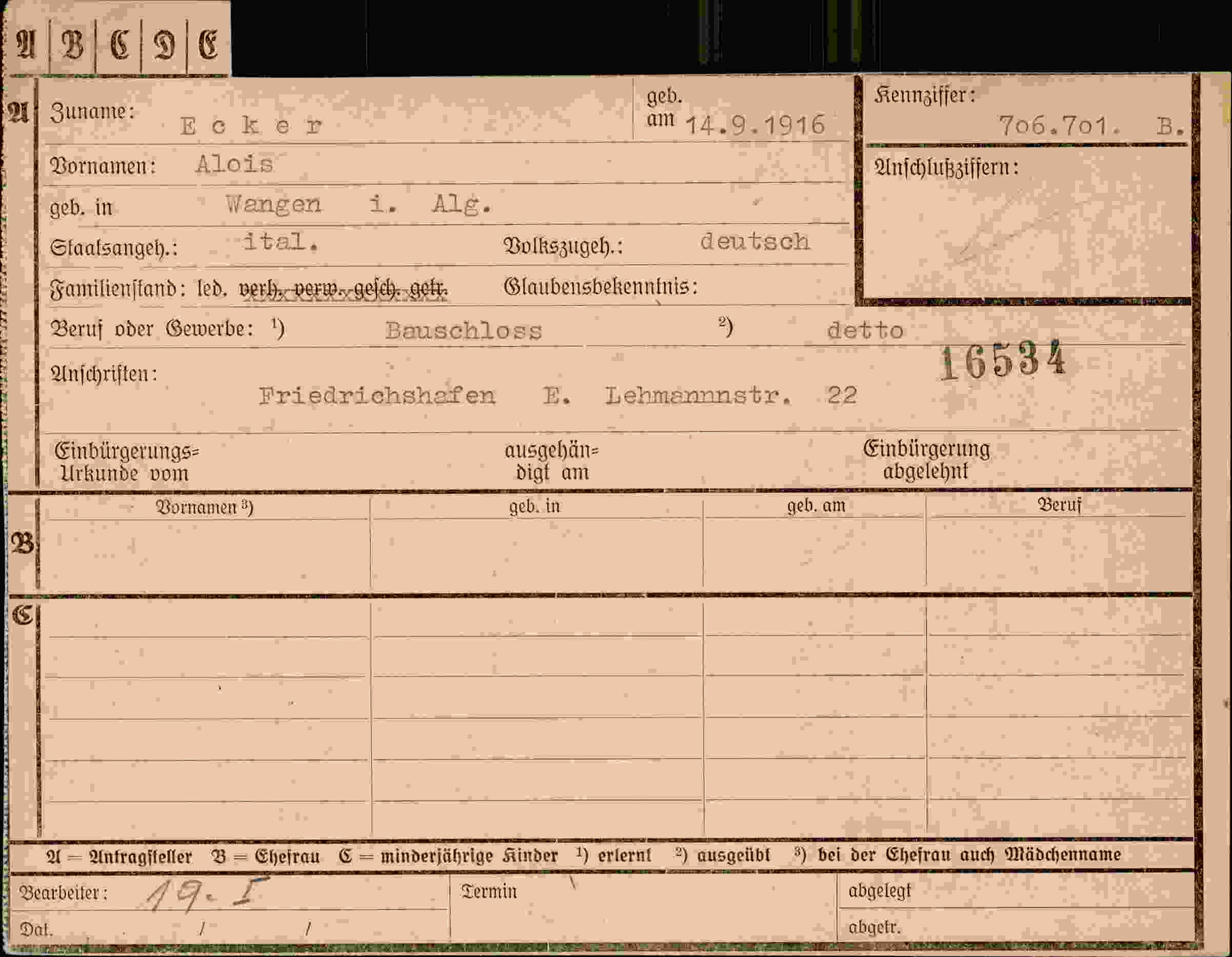 Dokument für Alois Ecker