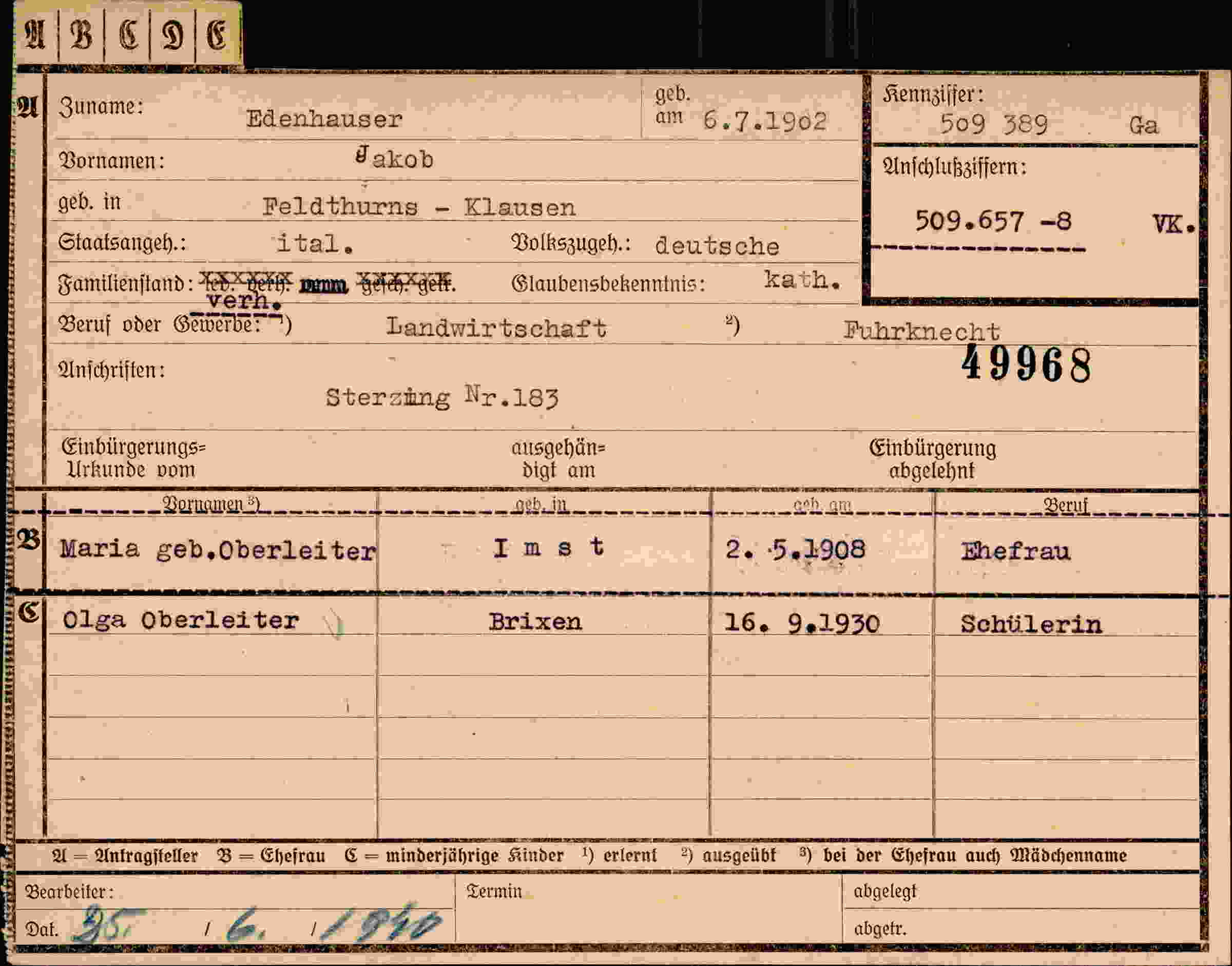 Dokument für Jakob Edenhauser