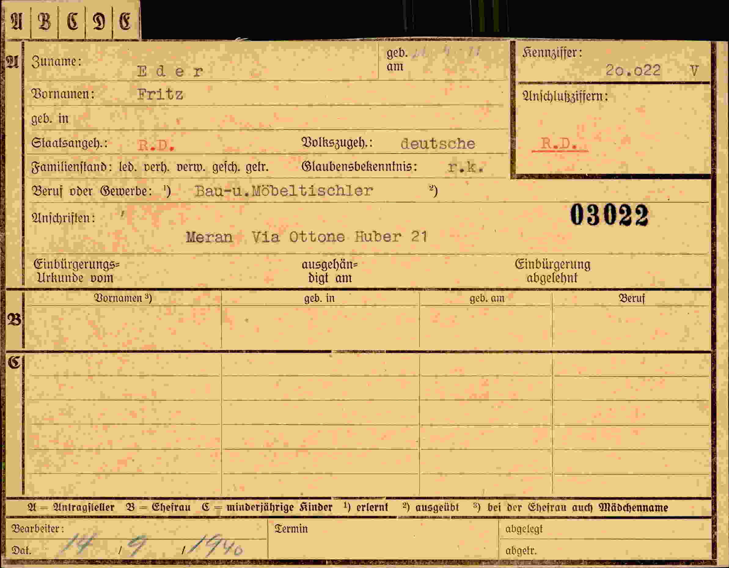 Dokument für Fritz Eder