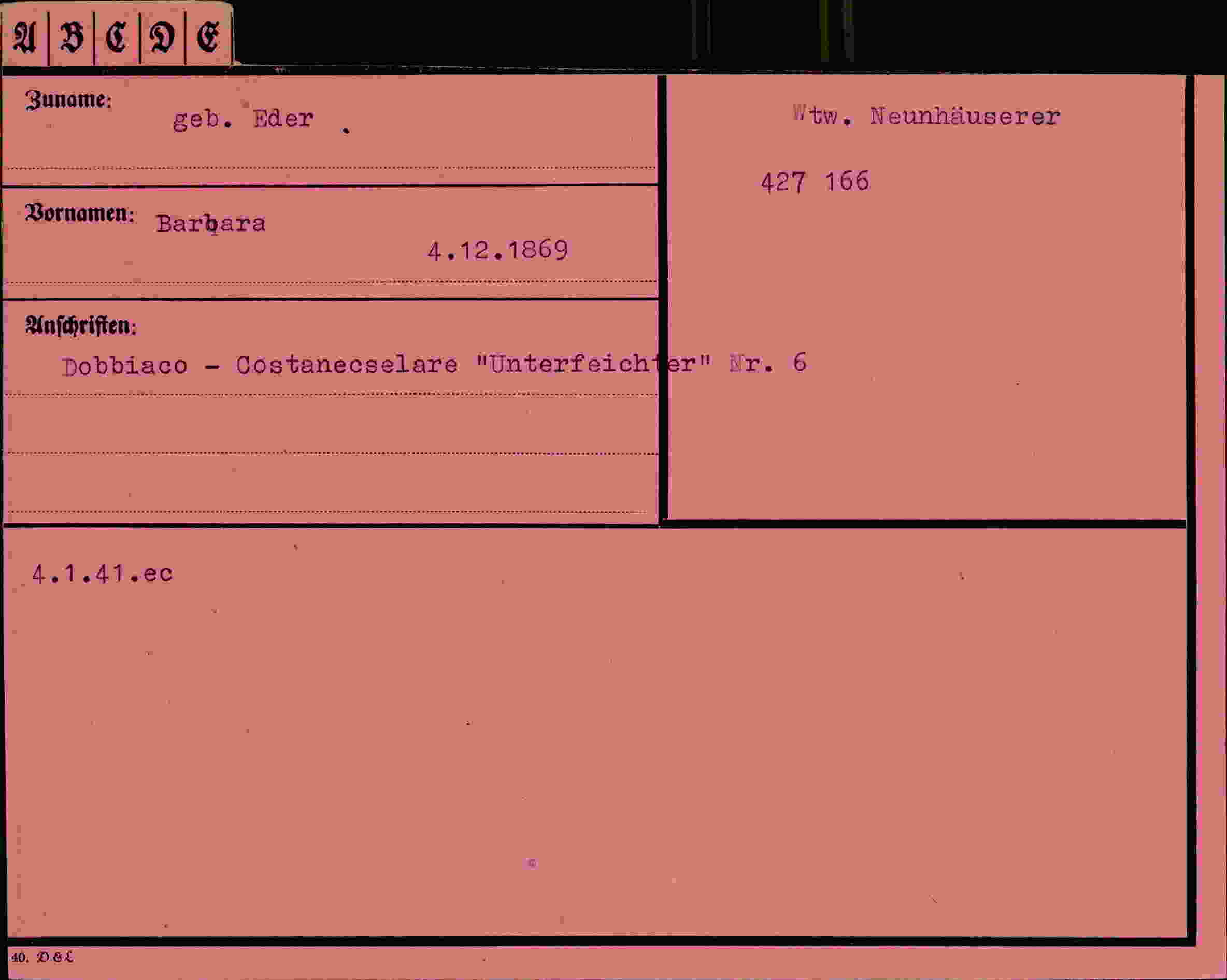 Dokument für Barbara Eder