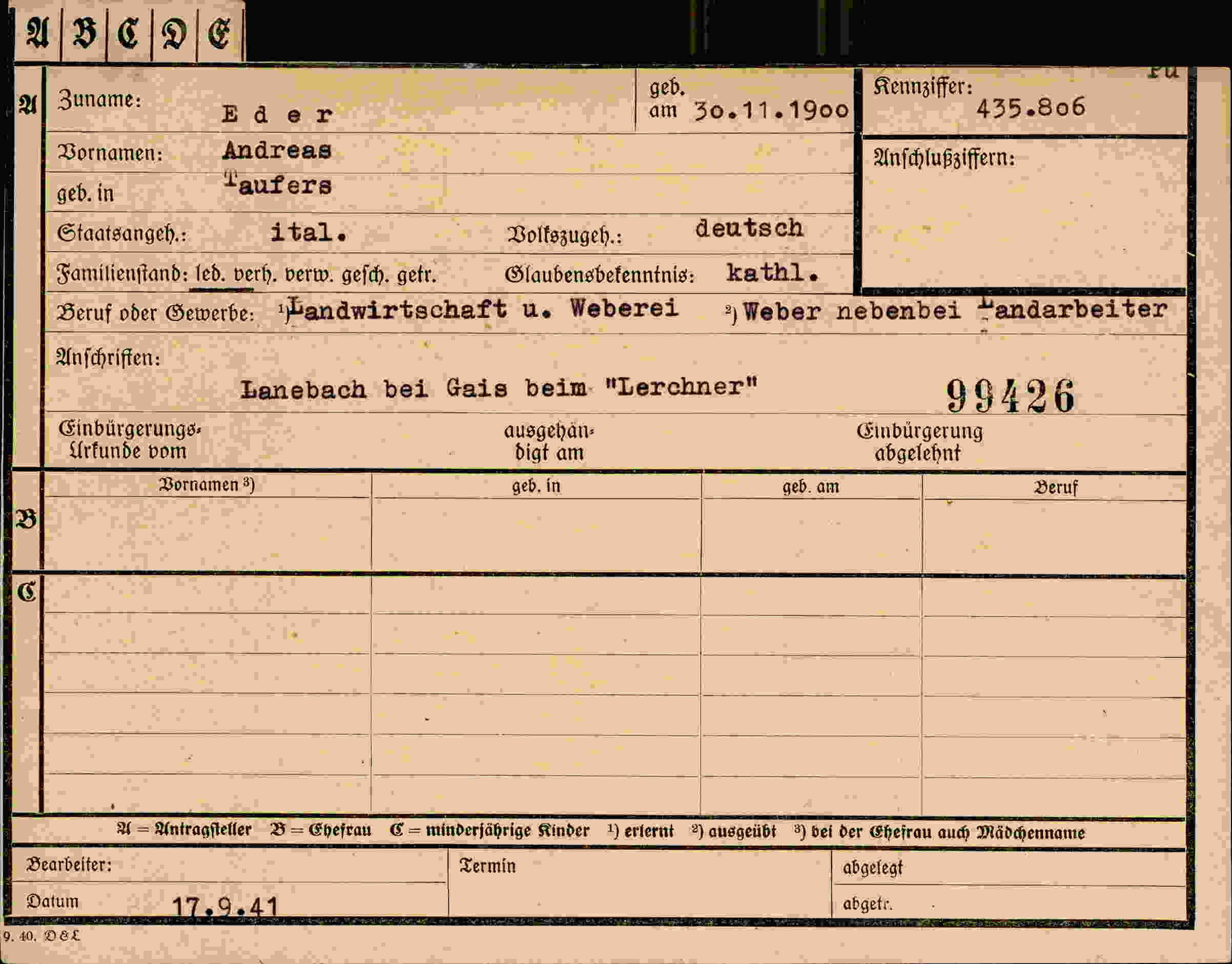 Dokument für Andreas Eder