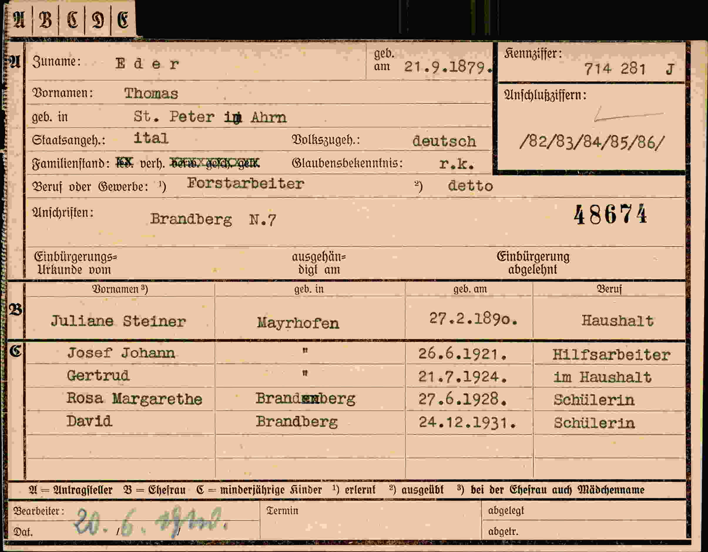 Dokument für Thomas Eder