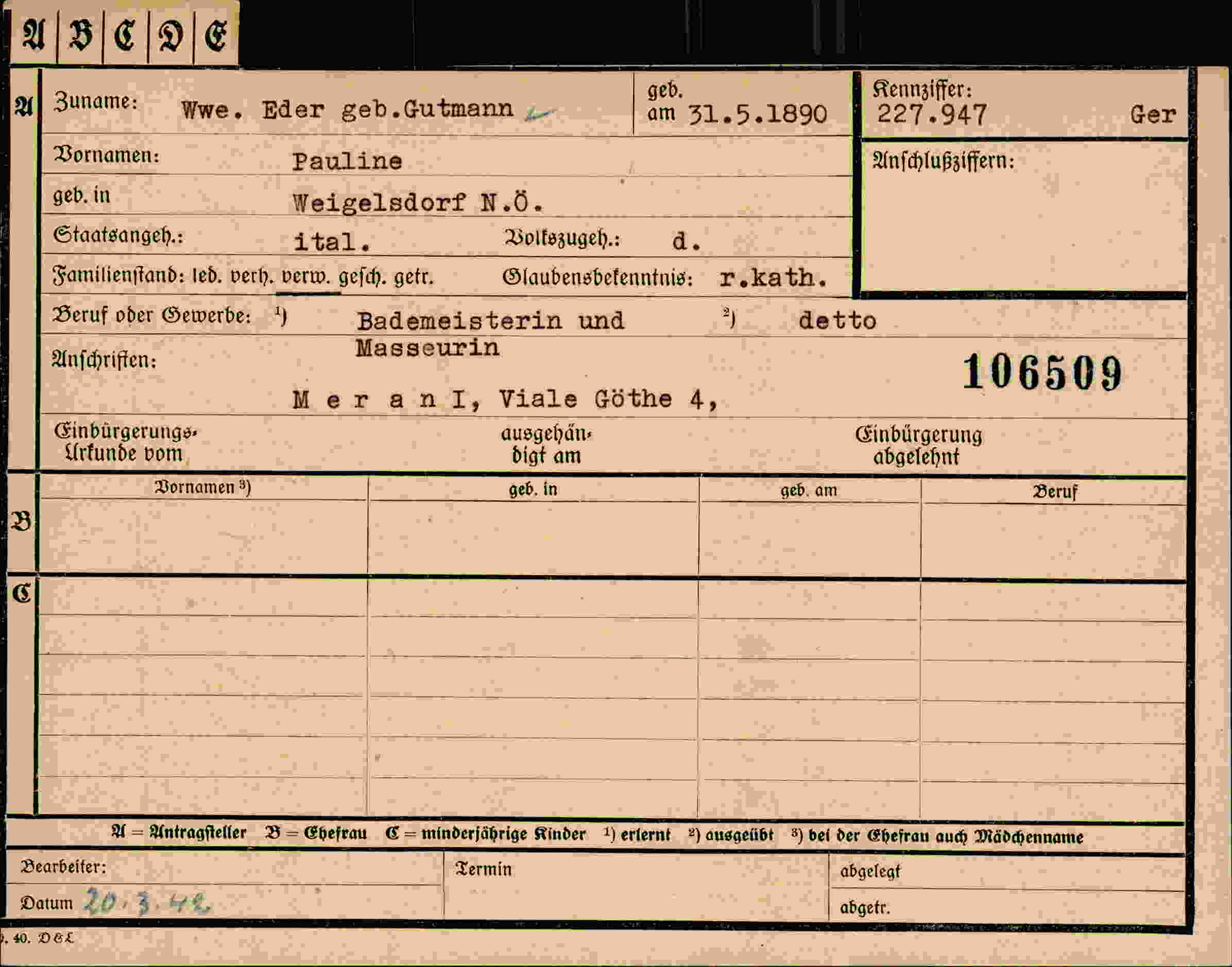 Dokument für Pauline Eder