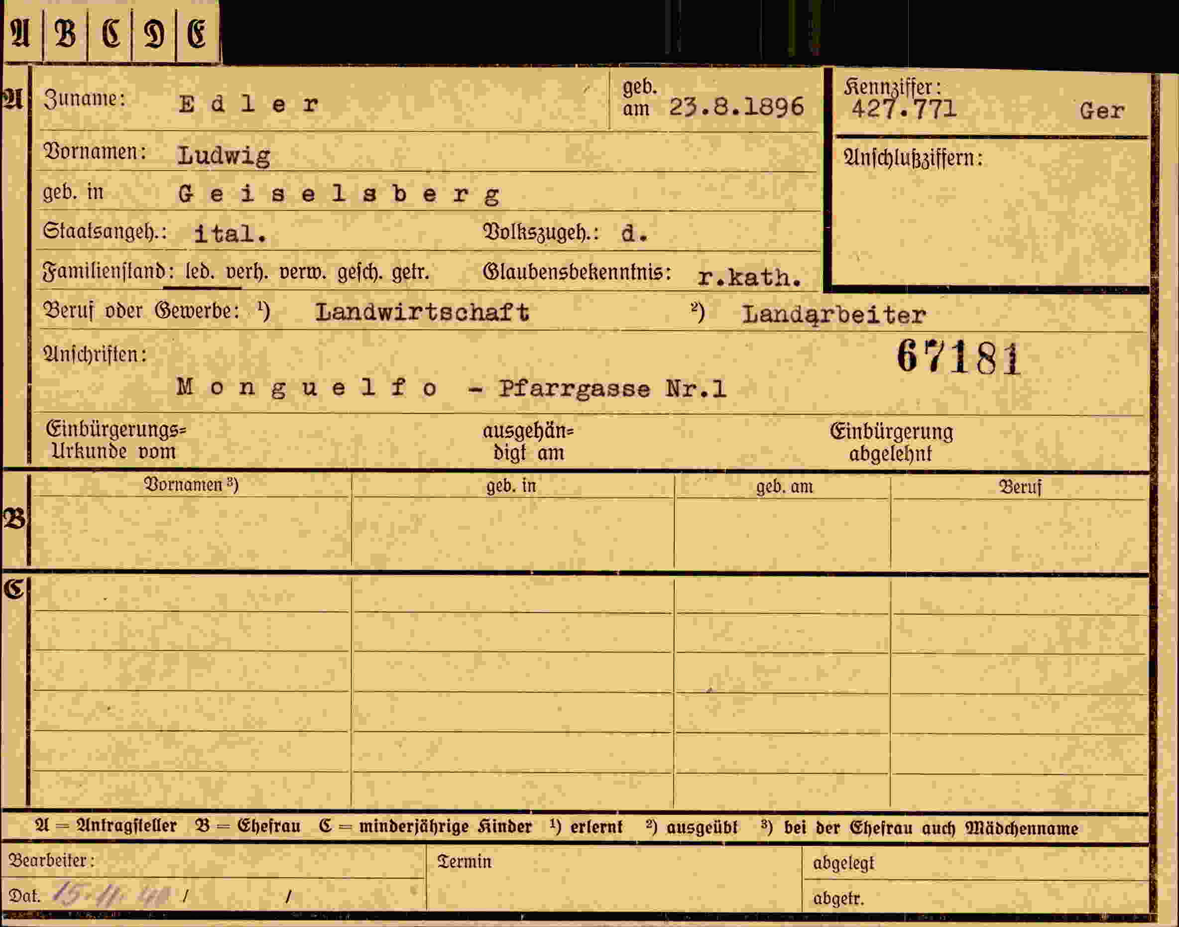 Dokument für Ludwig Edler