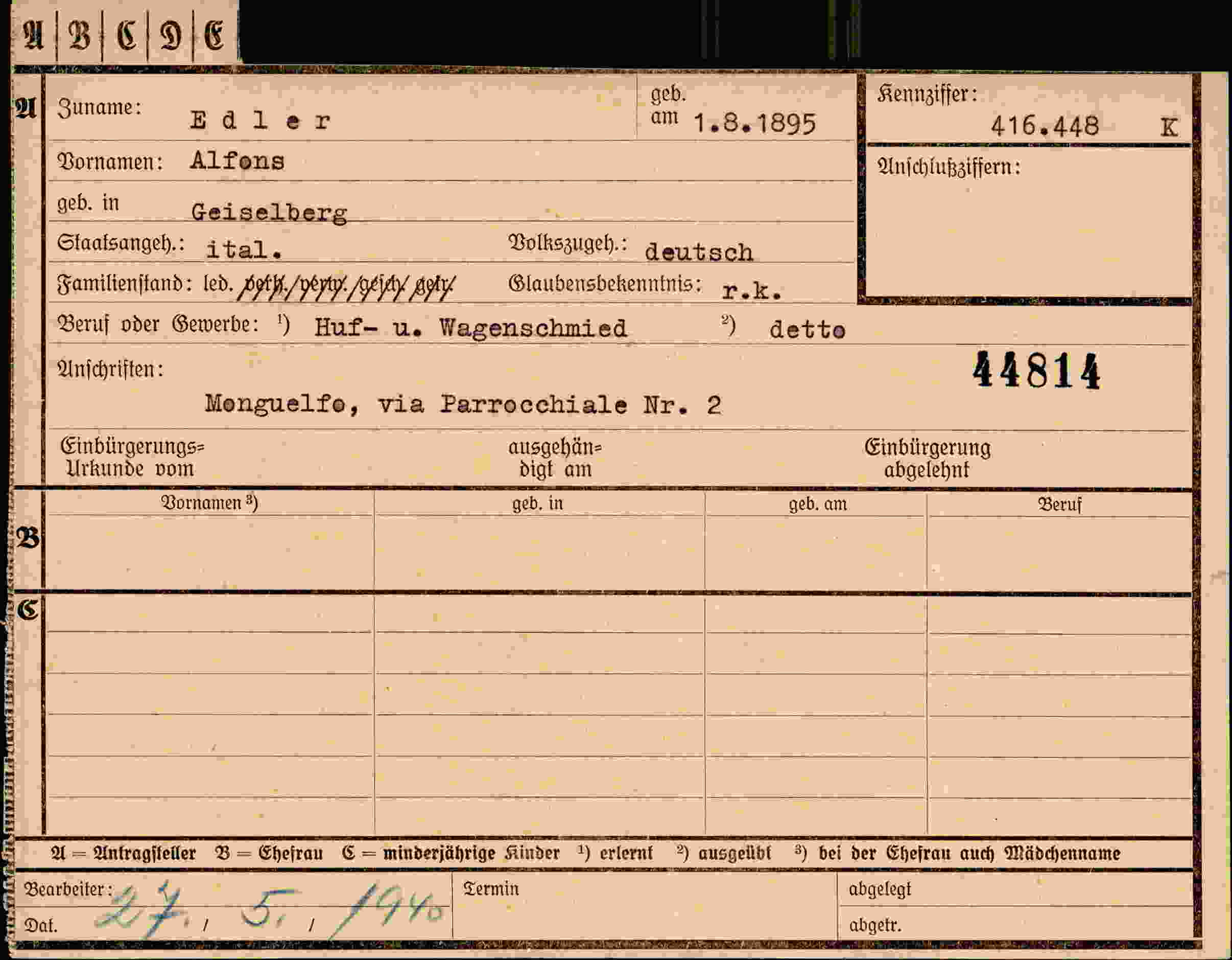 Dokument für Alfred Edler