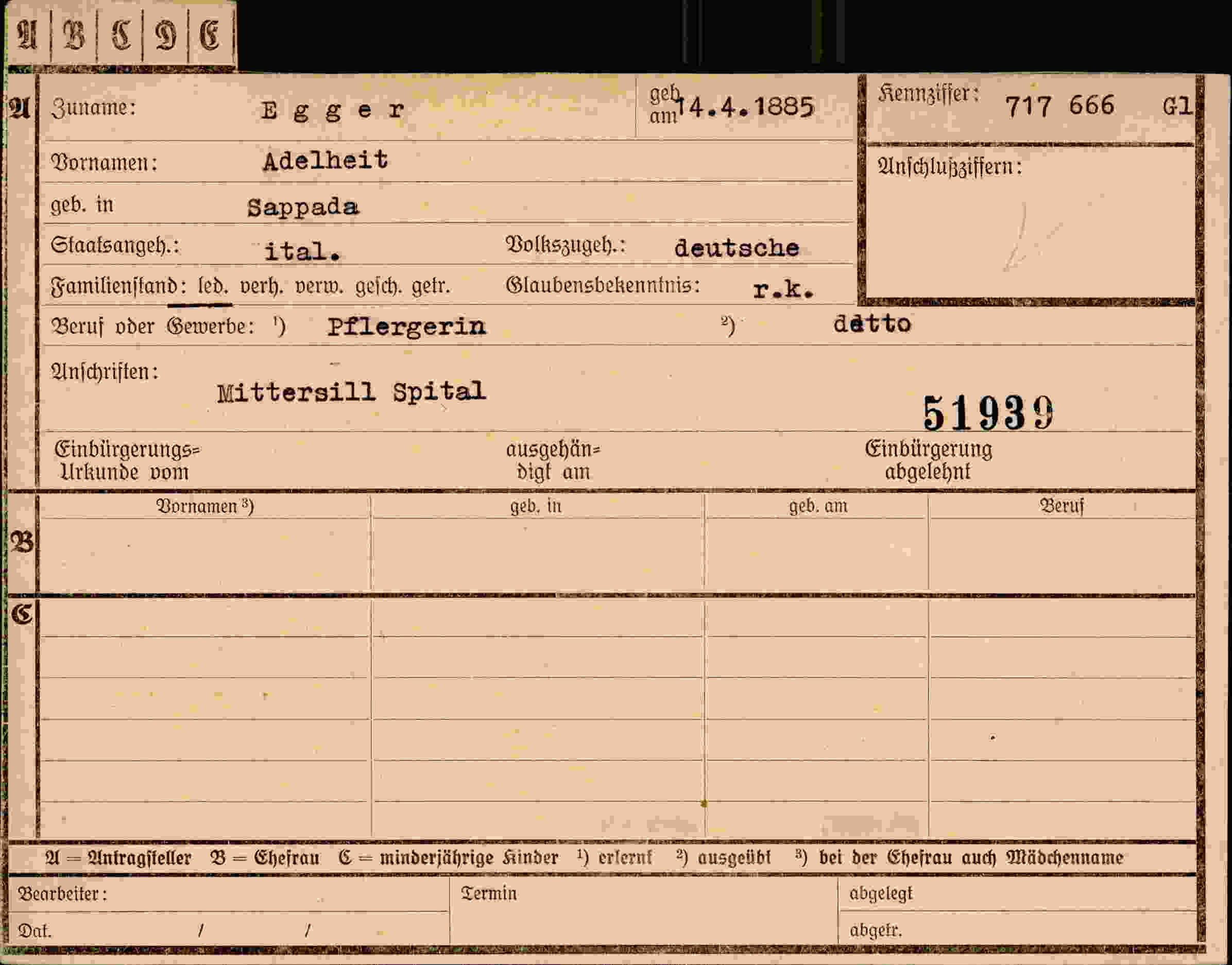 Dokument für Adelheit Egger
