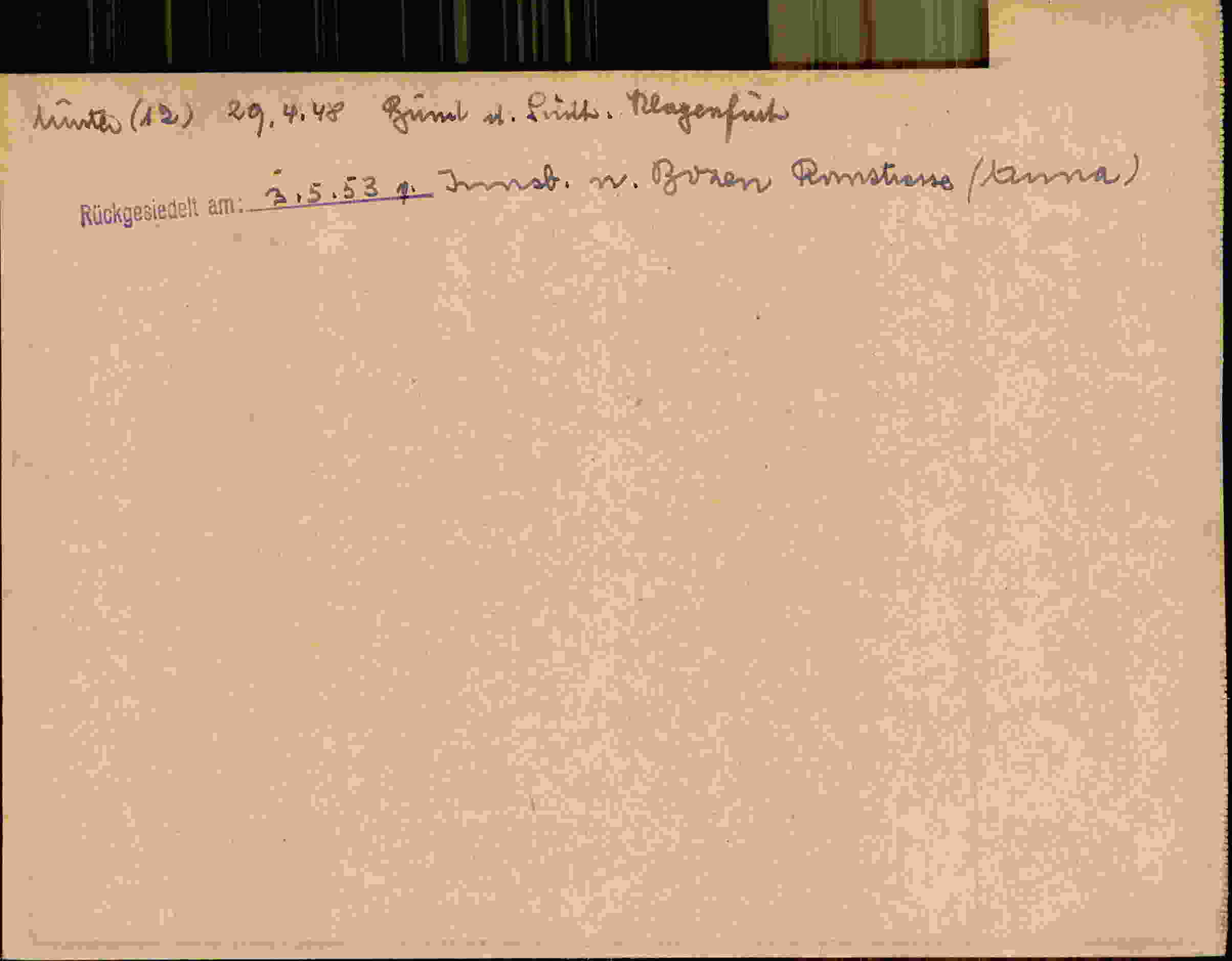 Rückseite des Dokuments