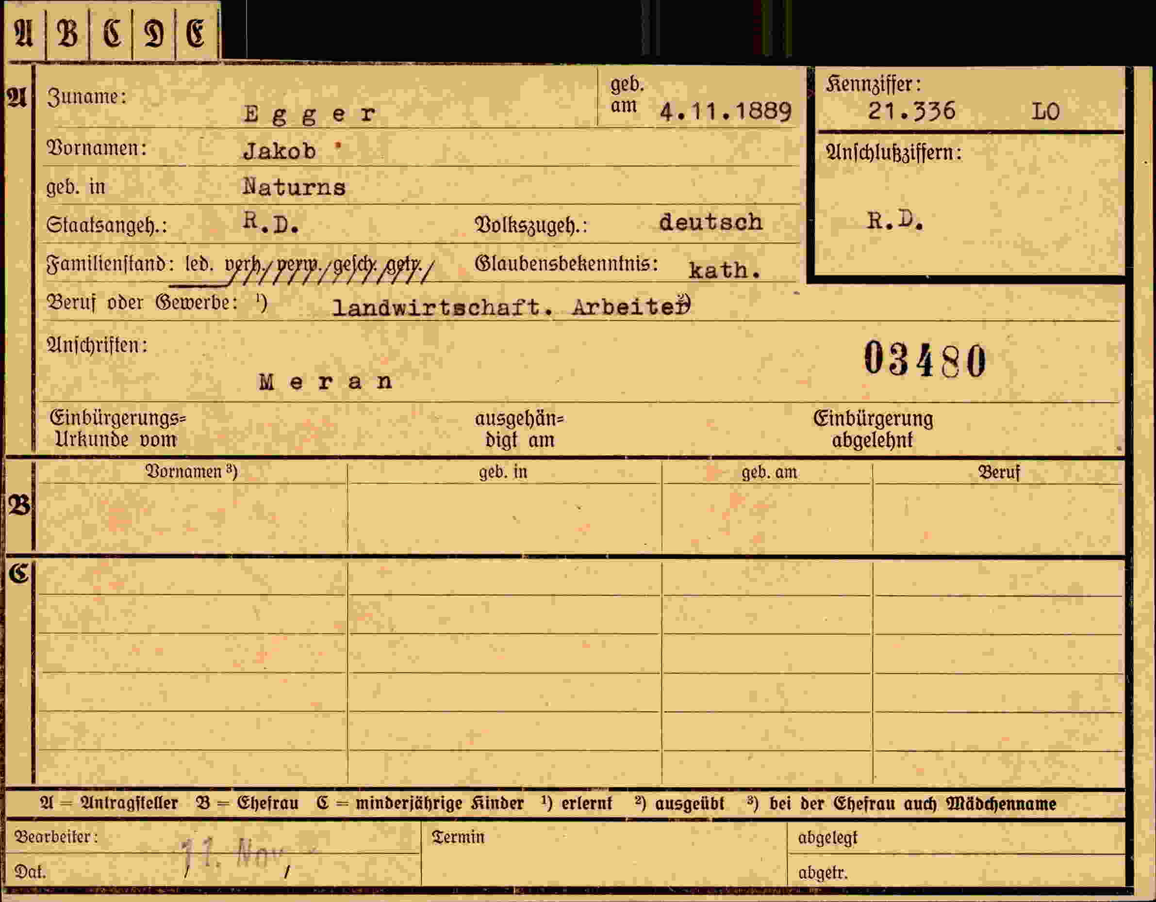 Dokument für Jakob Egger