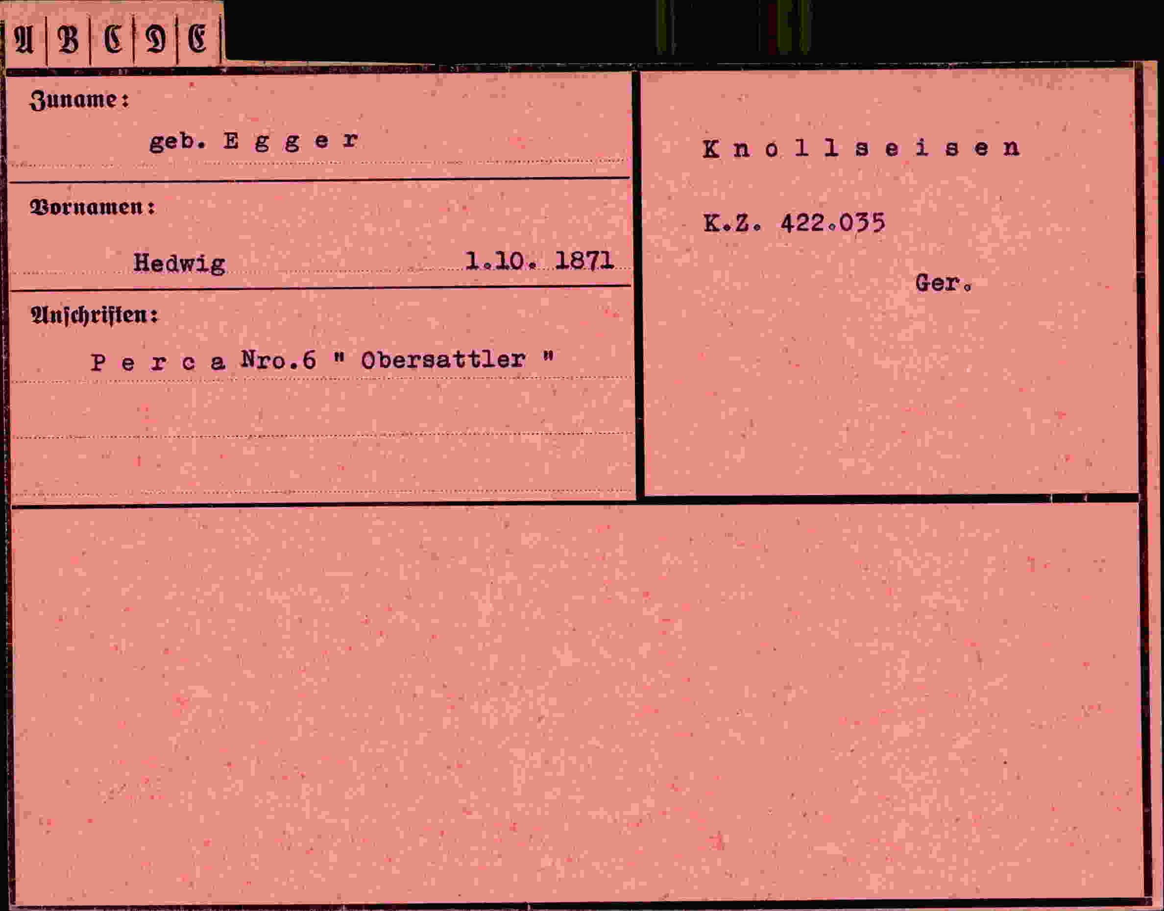Vorderseite des Dokuments