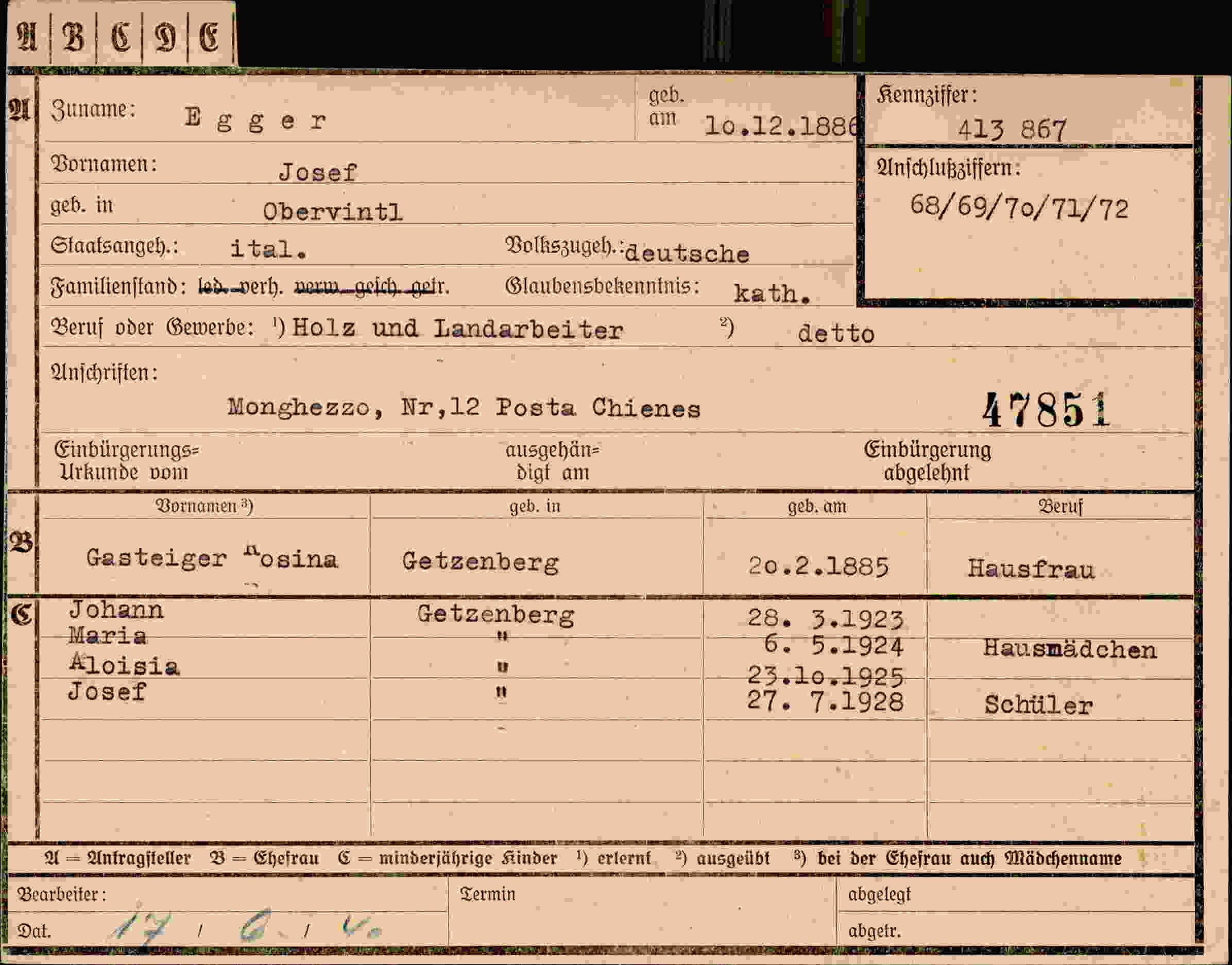 Dokument für Jose Egger