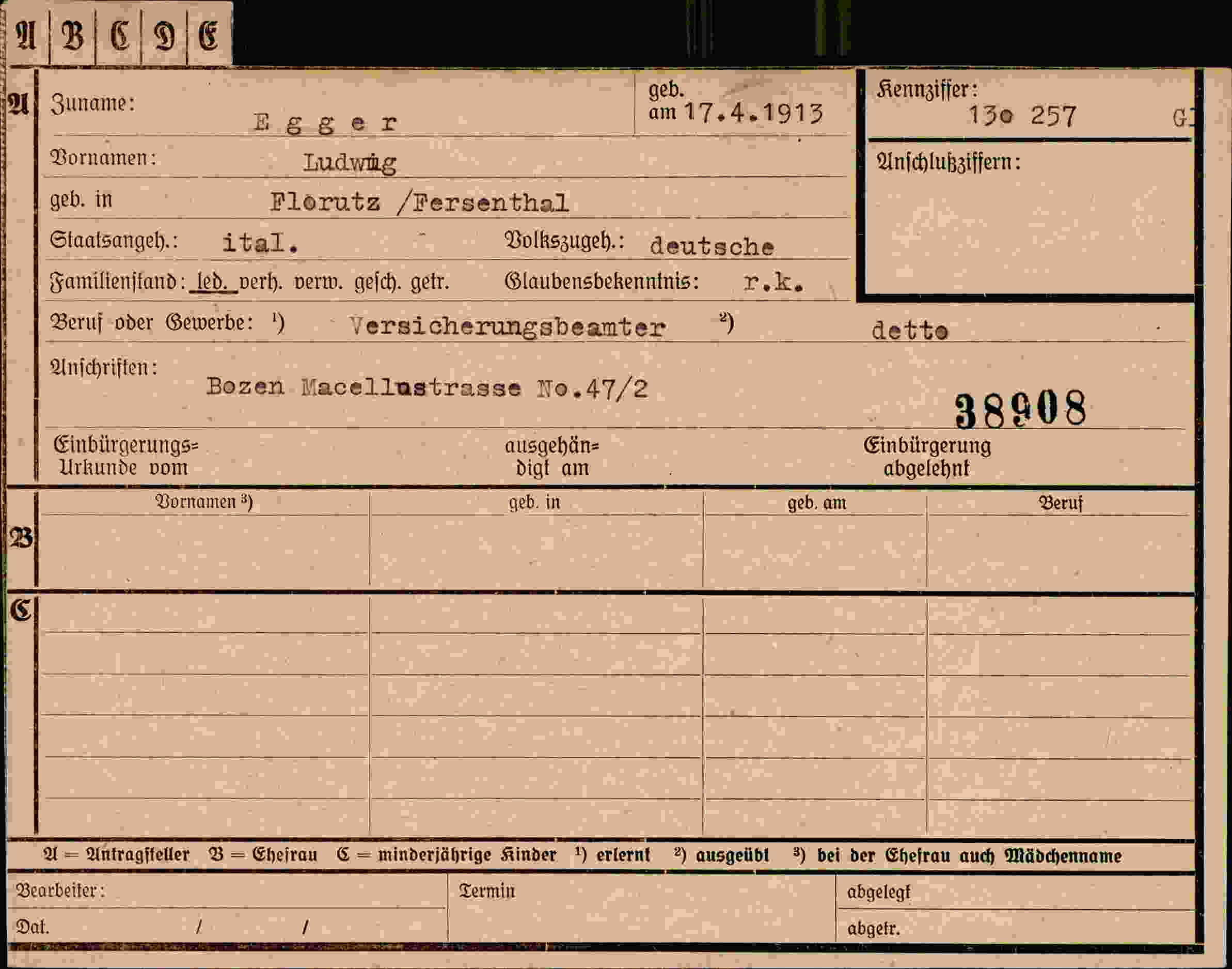 Dokument für Ludwig Egger