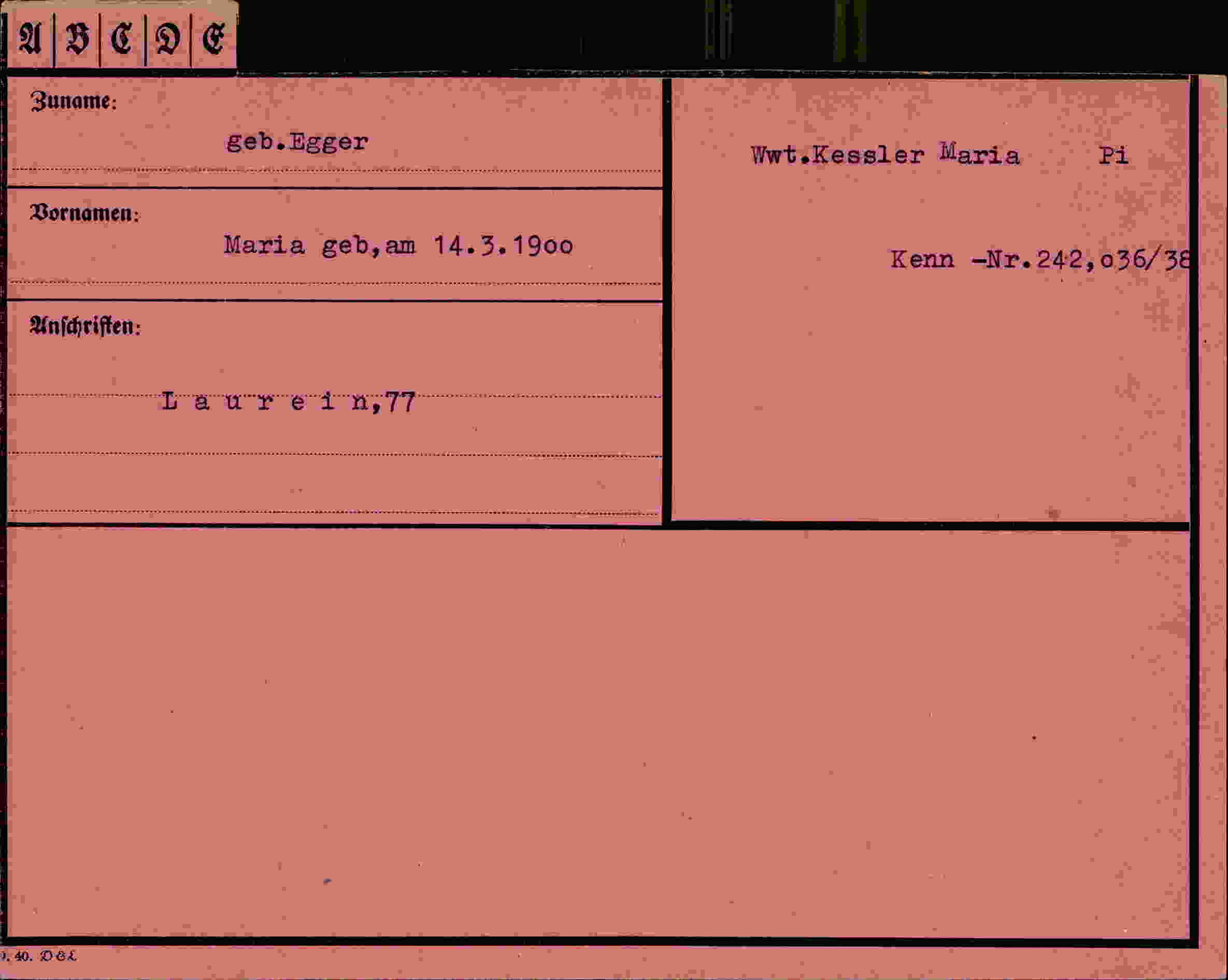 Vorderseite des Dokuments