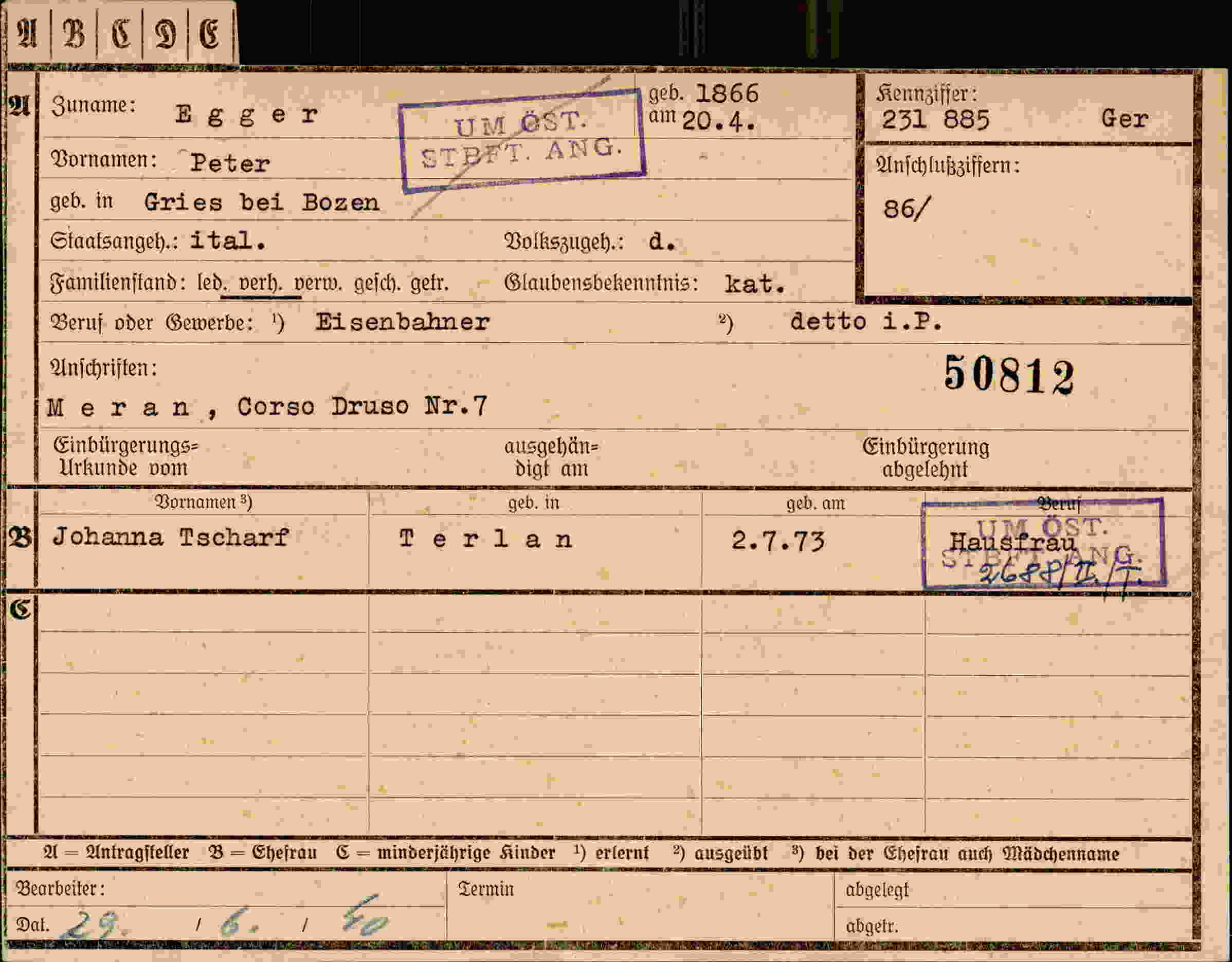 Dokument für Peter Egger
