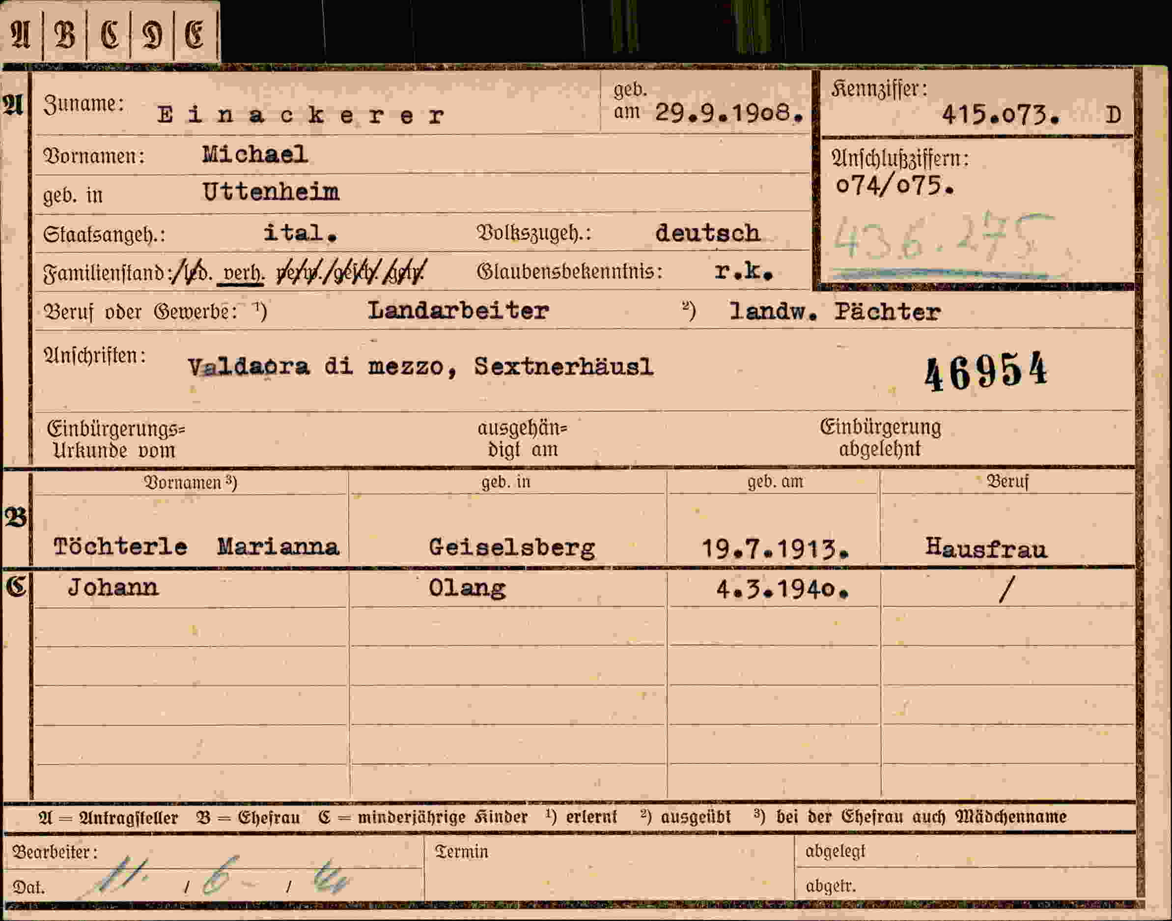 Dokument für Michael Einackerer