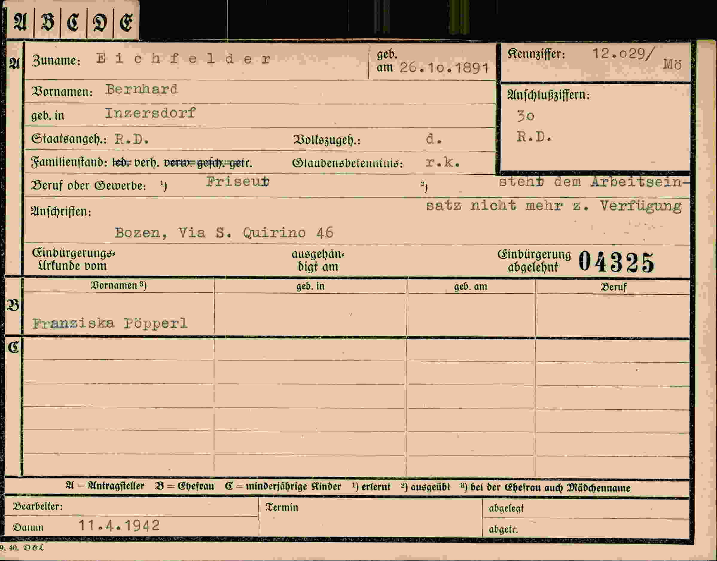 Dokument für Bernhard Eichfelder