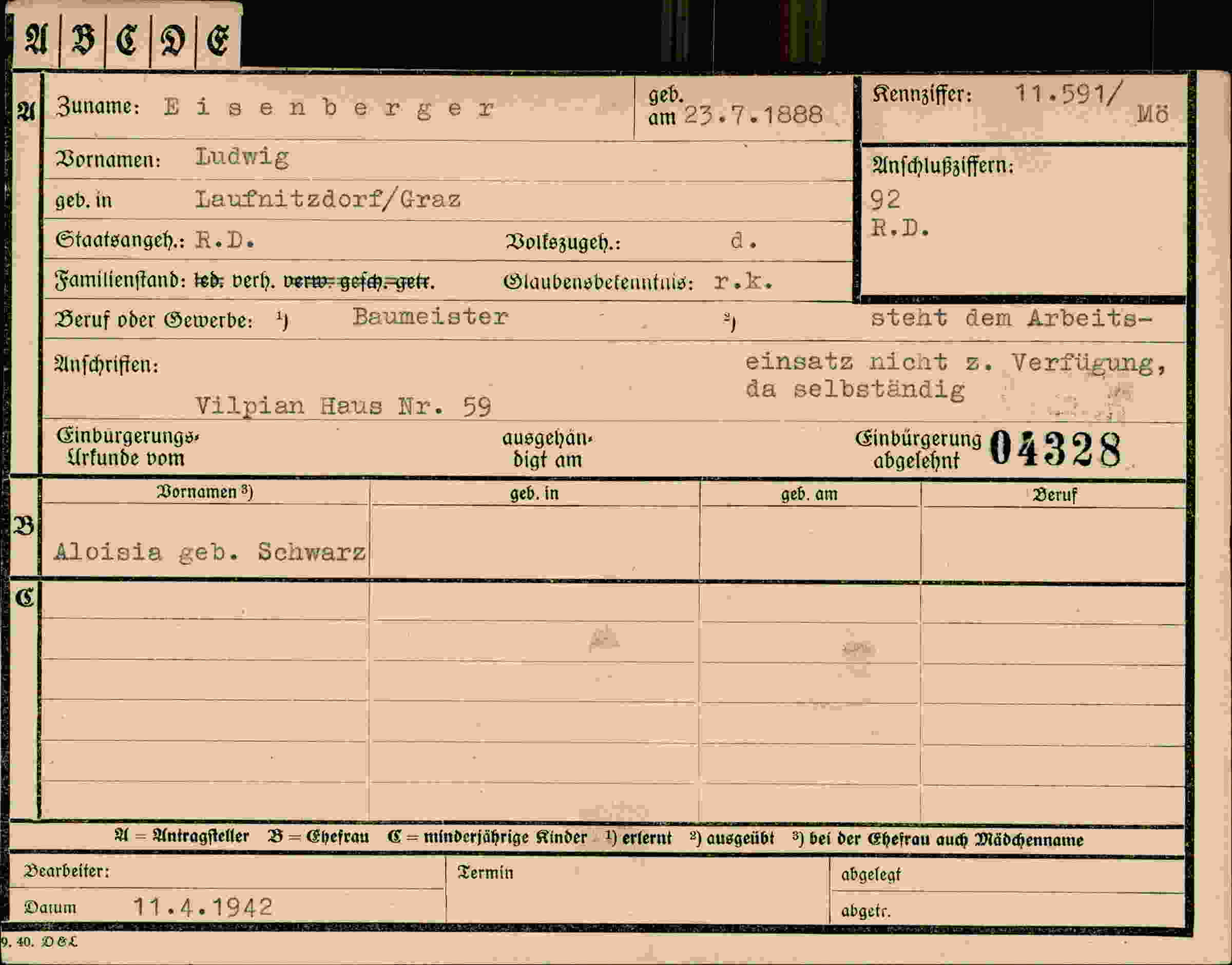 Dokument für Ludwig Eisenberger