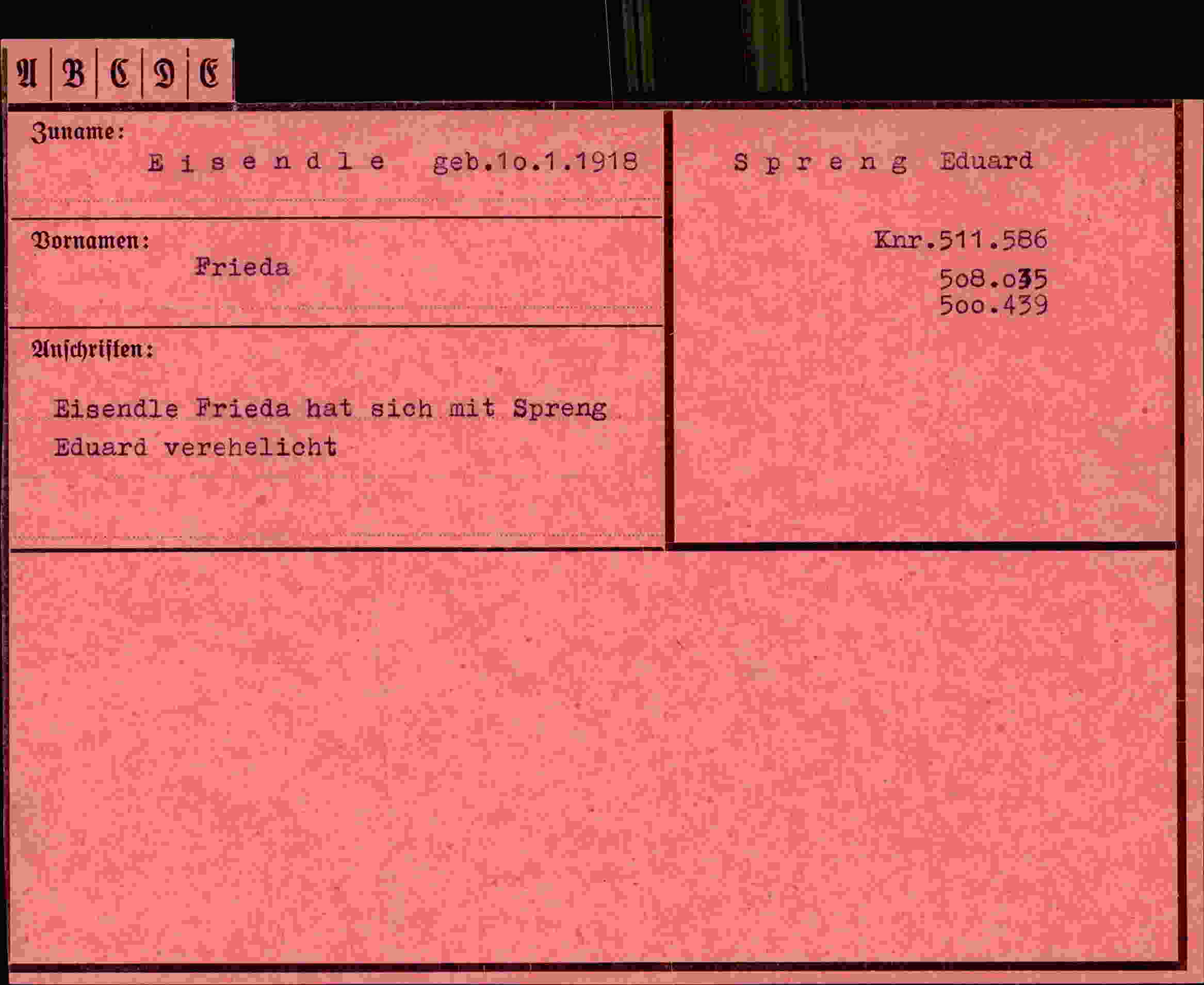 Vorderseite des Dokuments