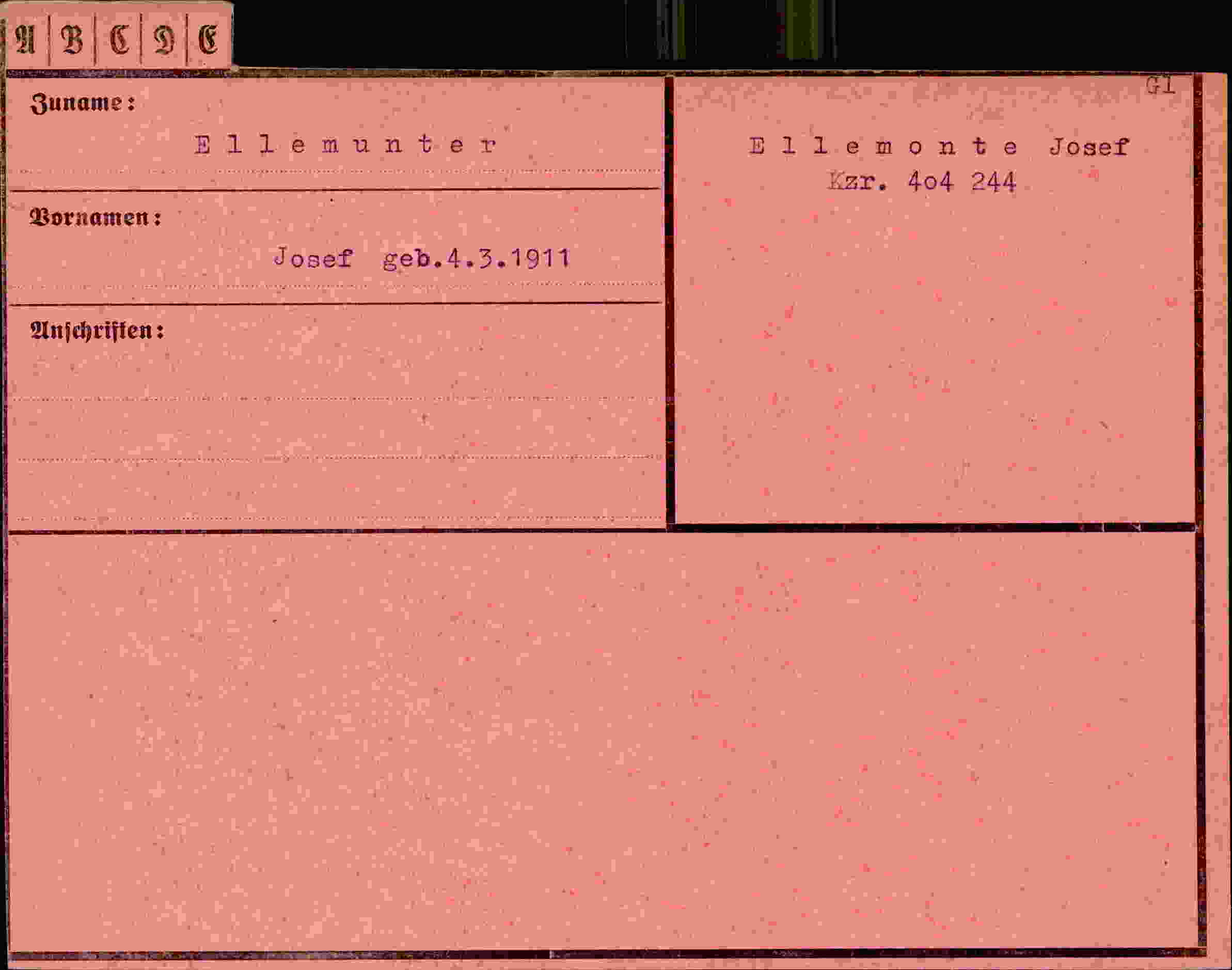 Vorderseite des Dokuments
