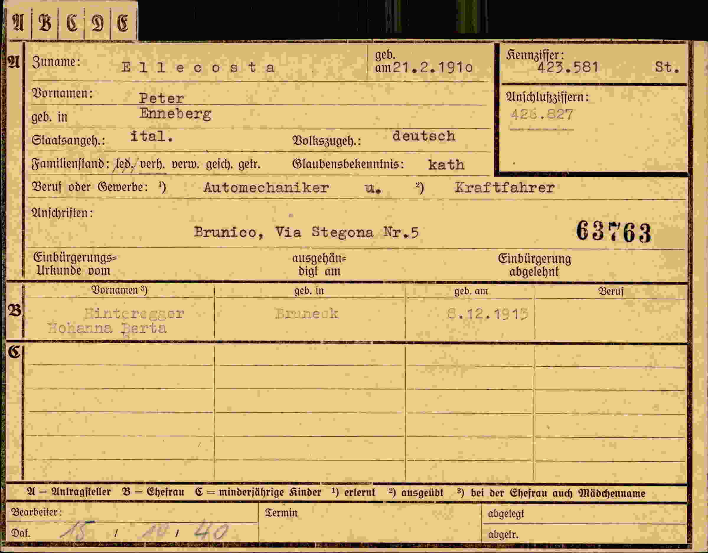 Dokument für Peter Ellecosra