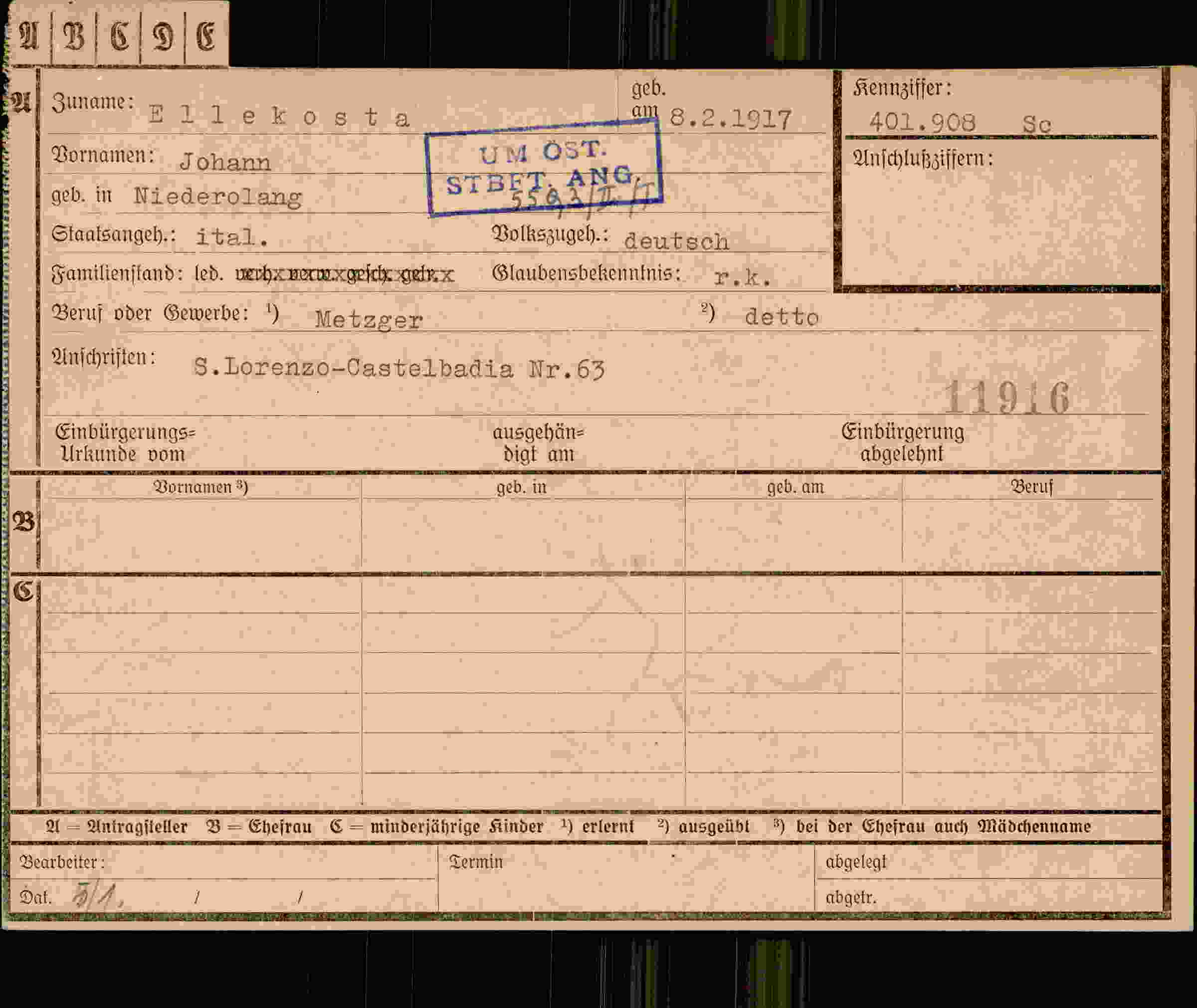 Dokument für Johann Ellekosta