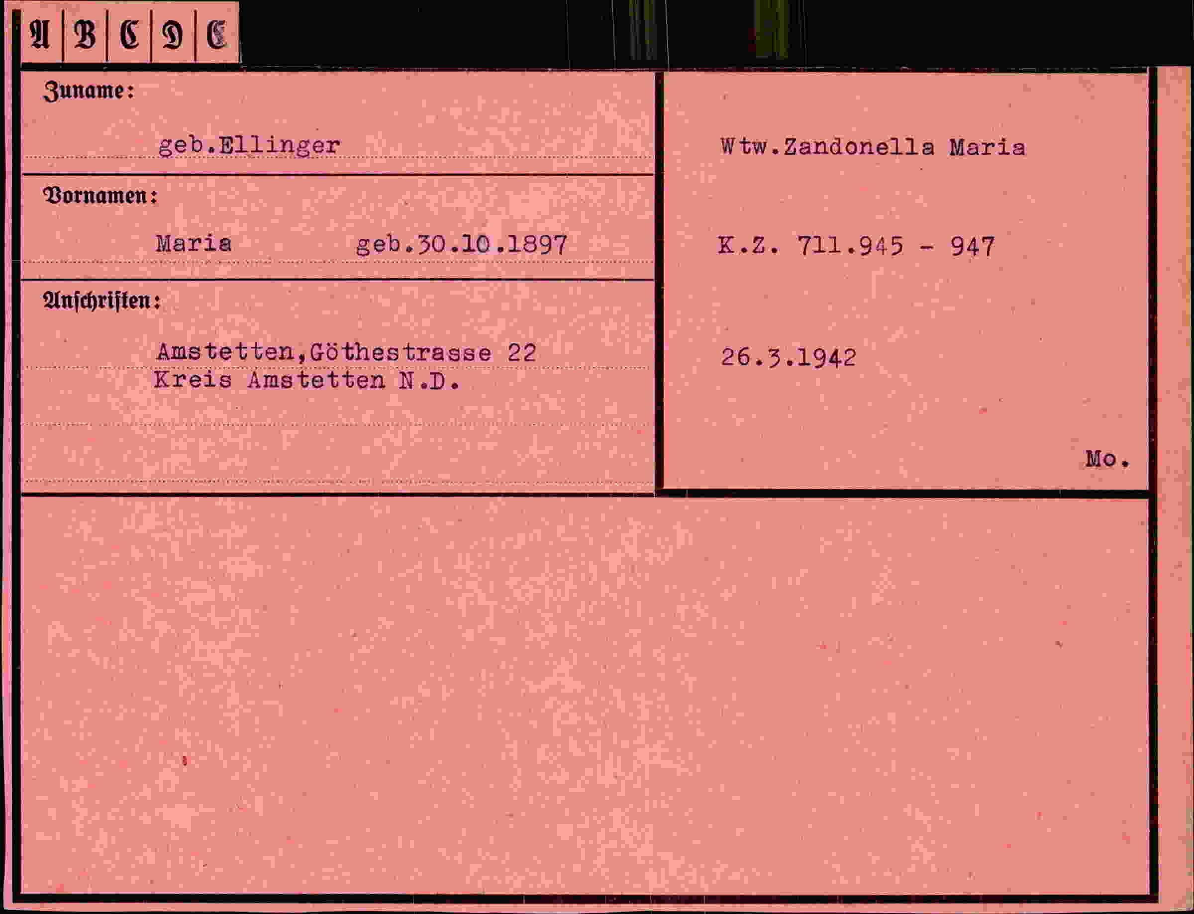 Vorderseite des Dokuments
