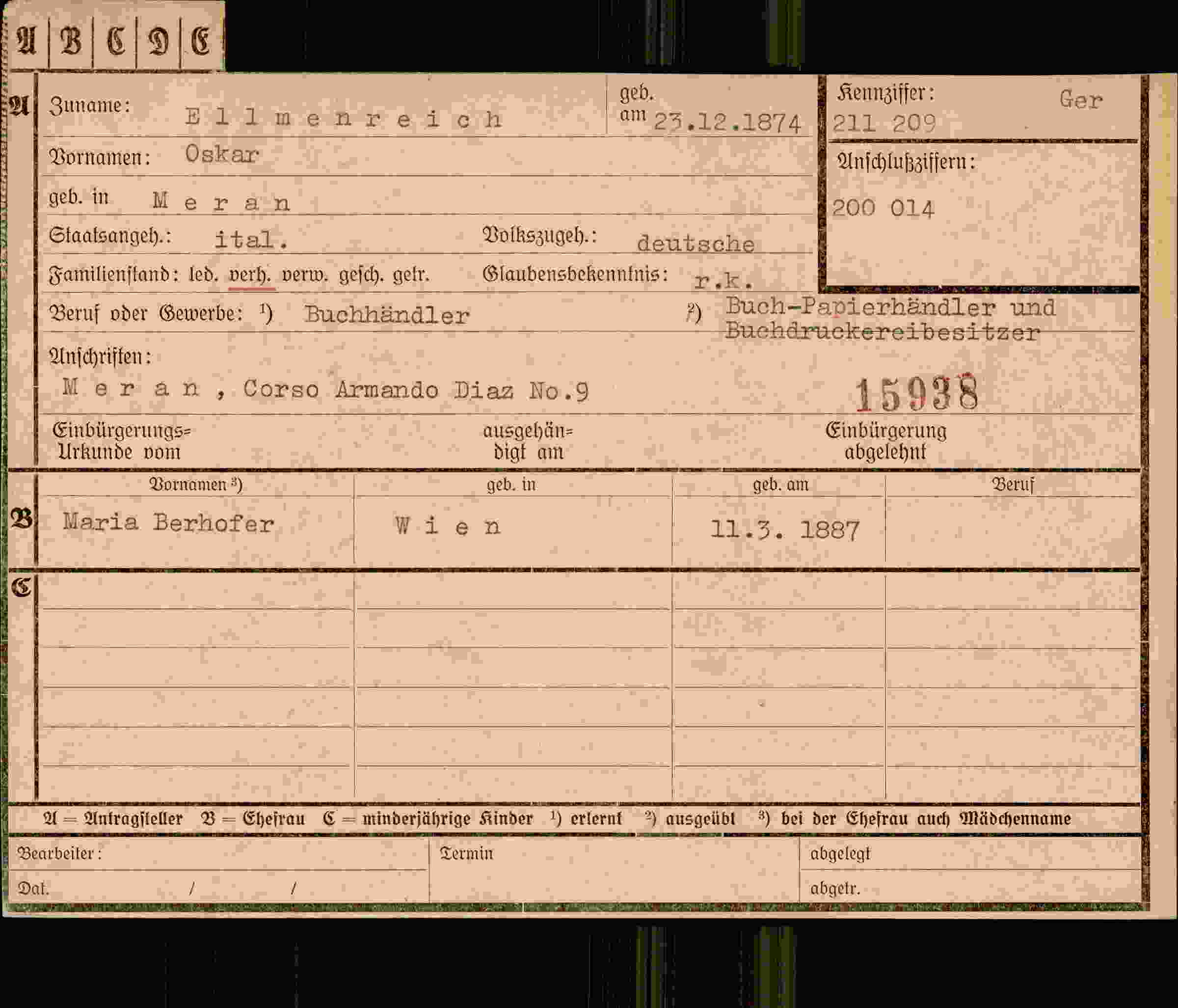 Dokument für Oskar Ellmenreich
