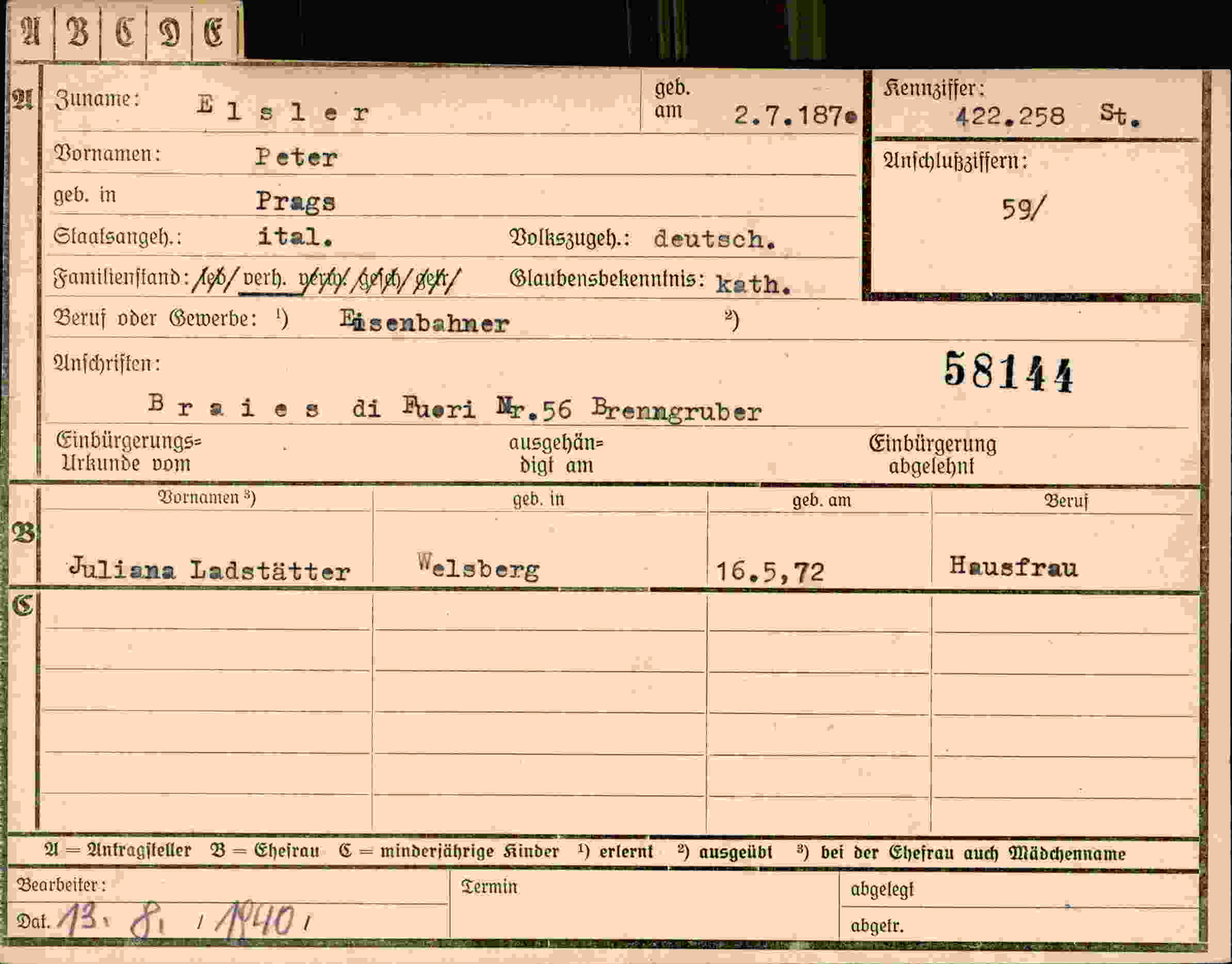 Dokument für Peter Elsler