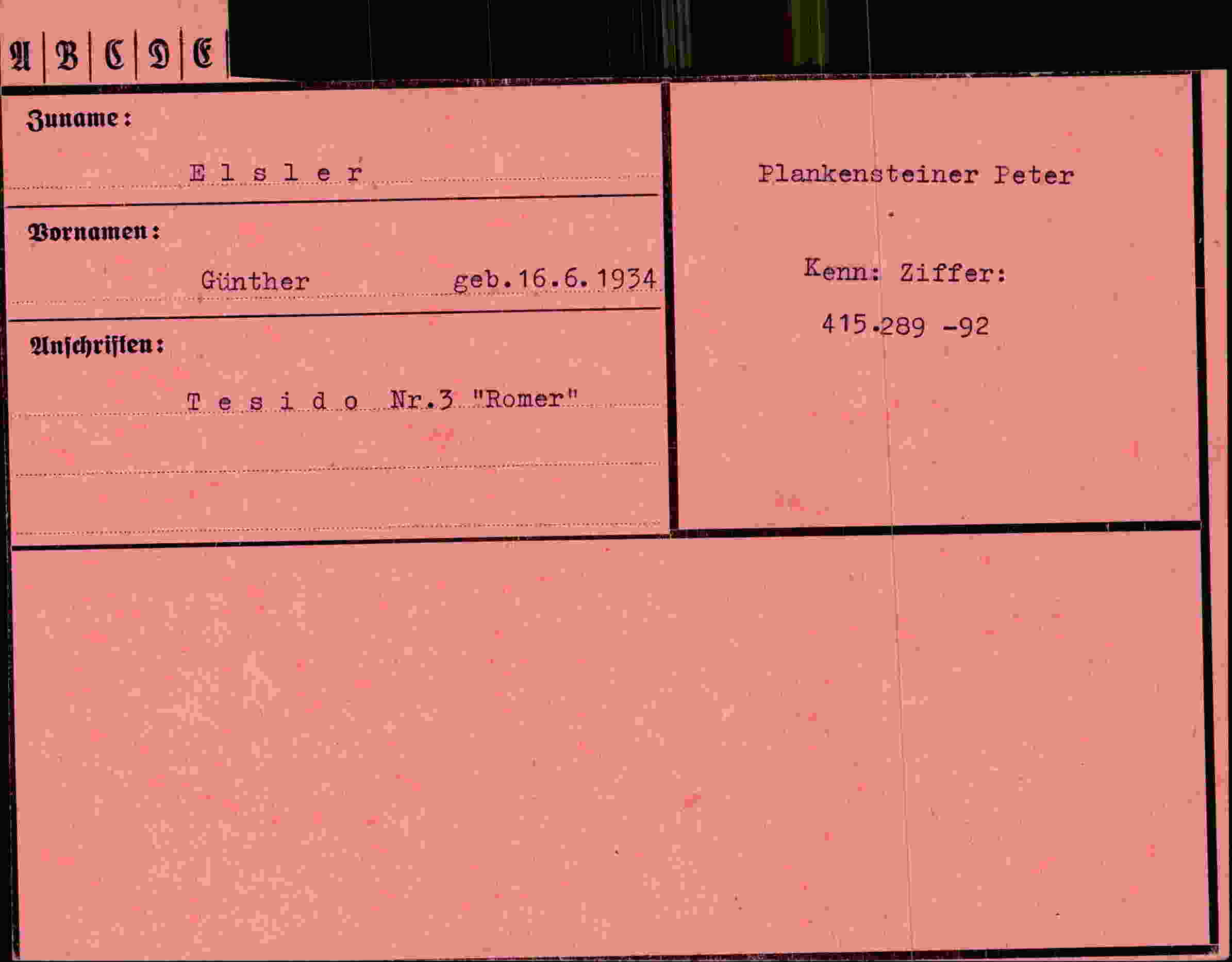 Vorderseite des Dokuments