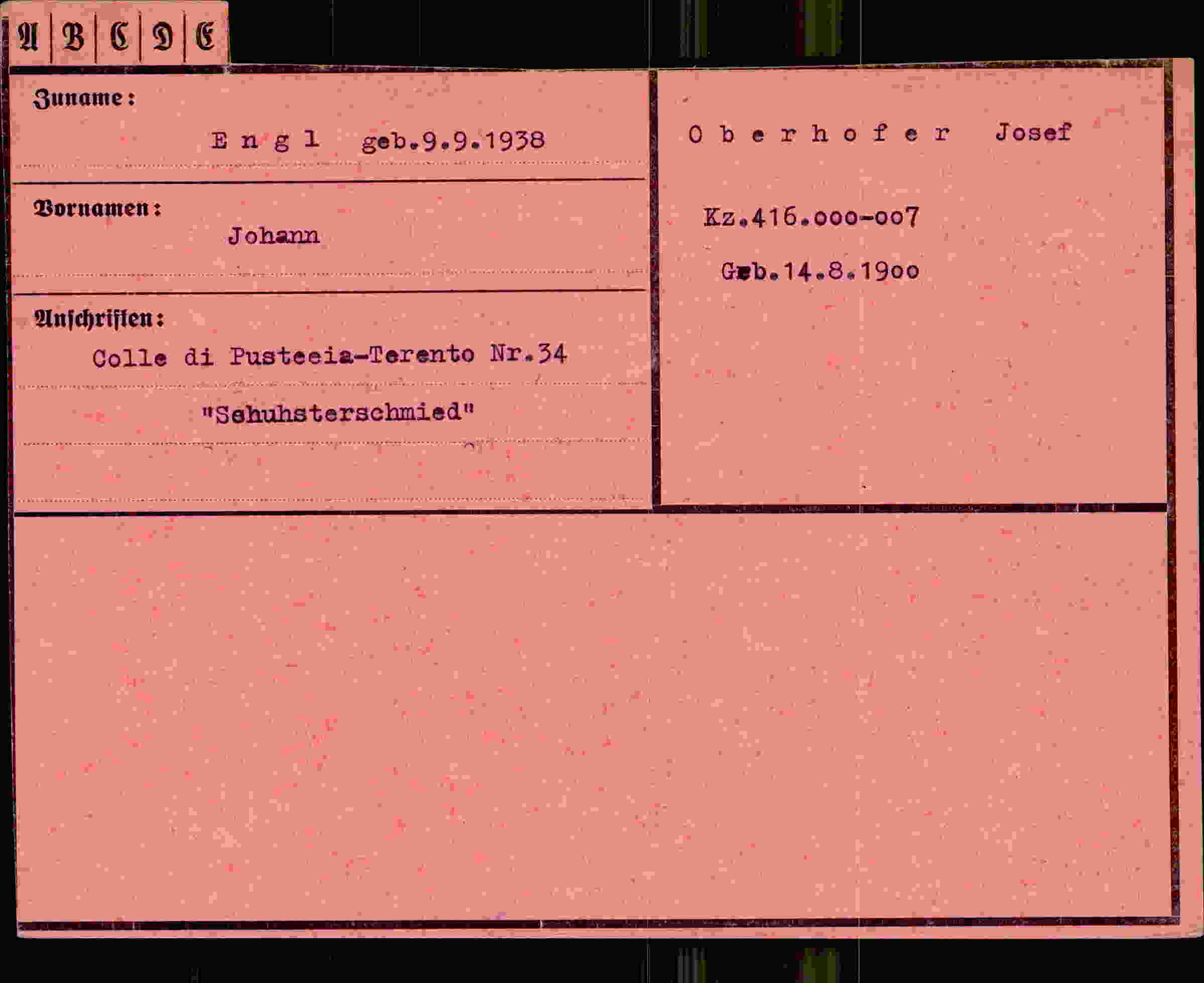 Vorderseite des Dokuments