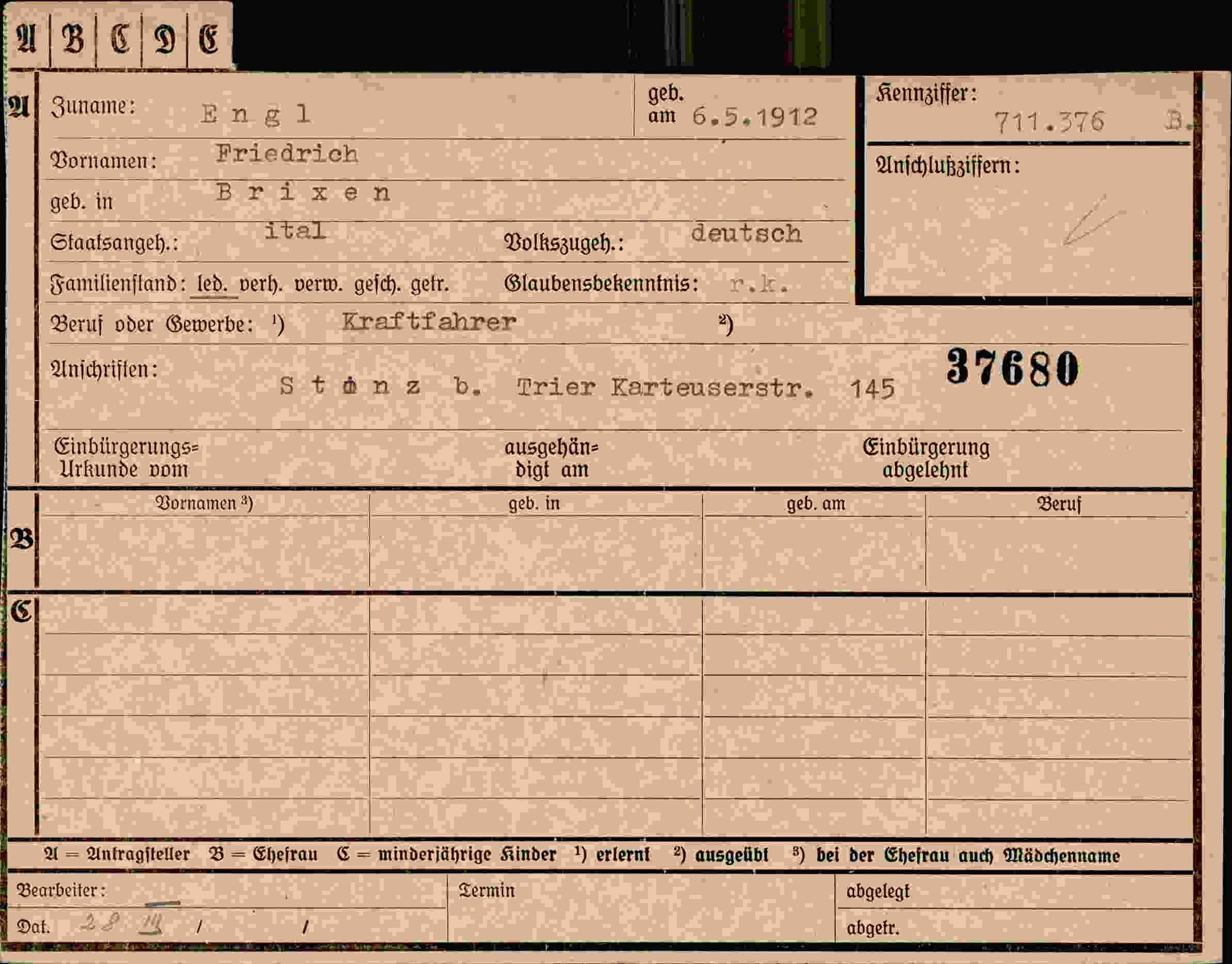 Dokument für Friedrich Engl