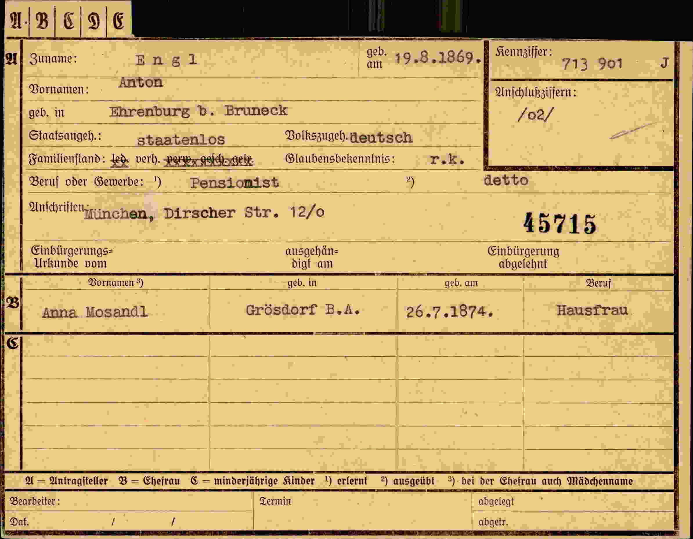 Dokument für Anton Engl