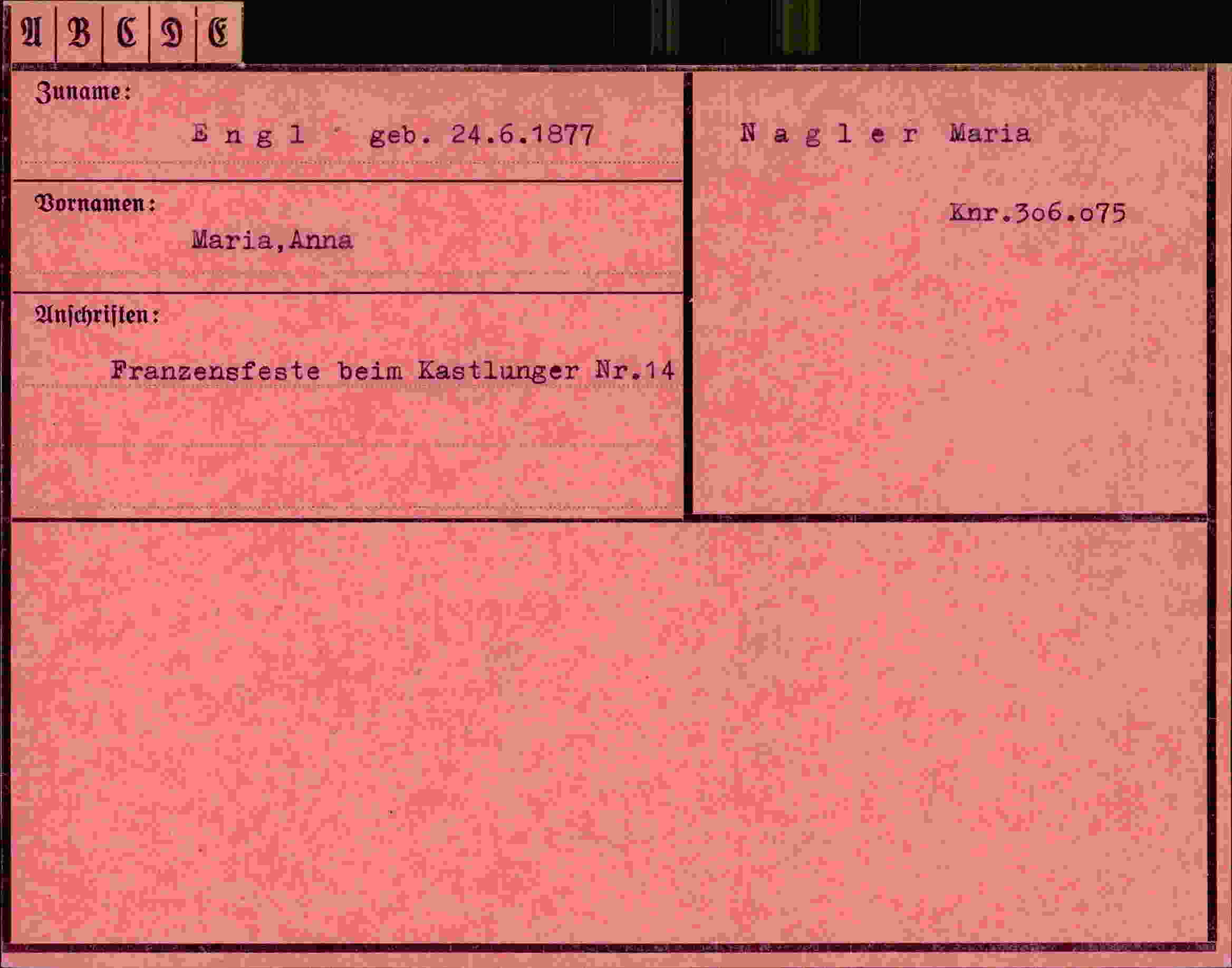 Vorderseite des Dokuments