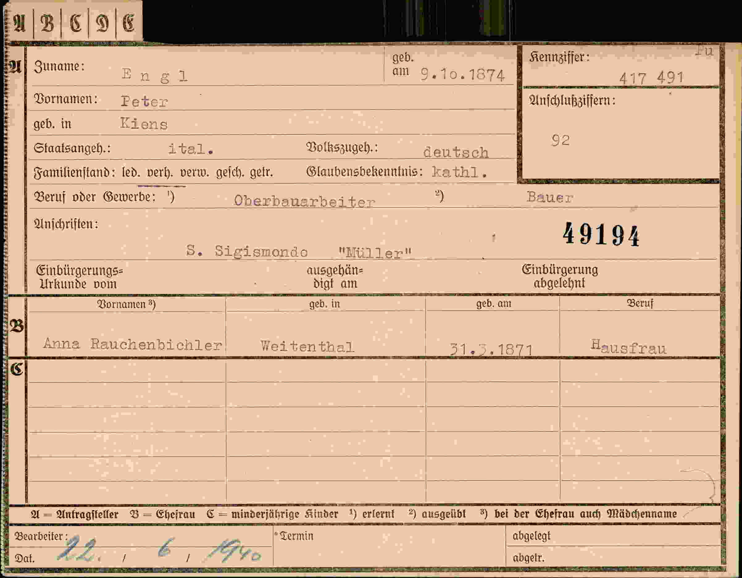 Dokument für Peter Engl