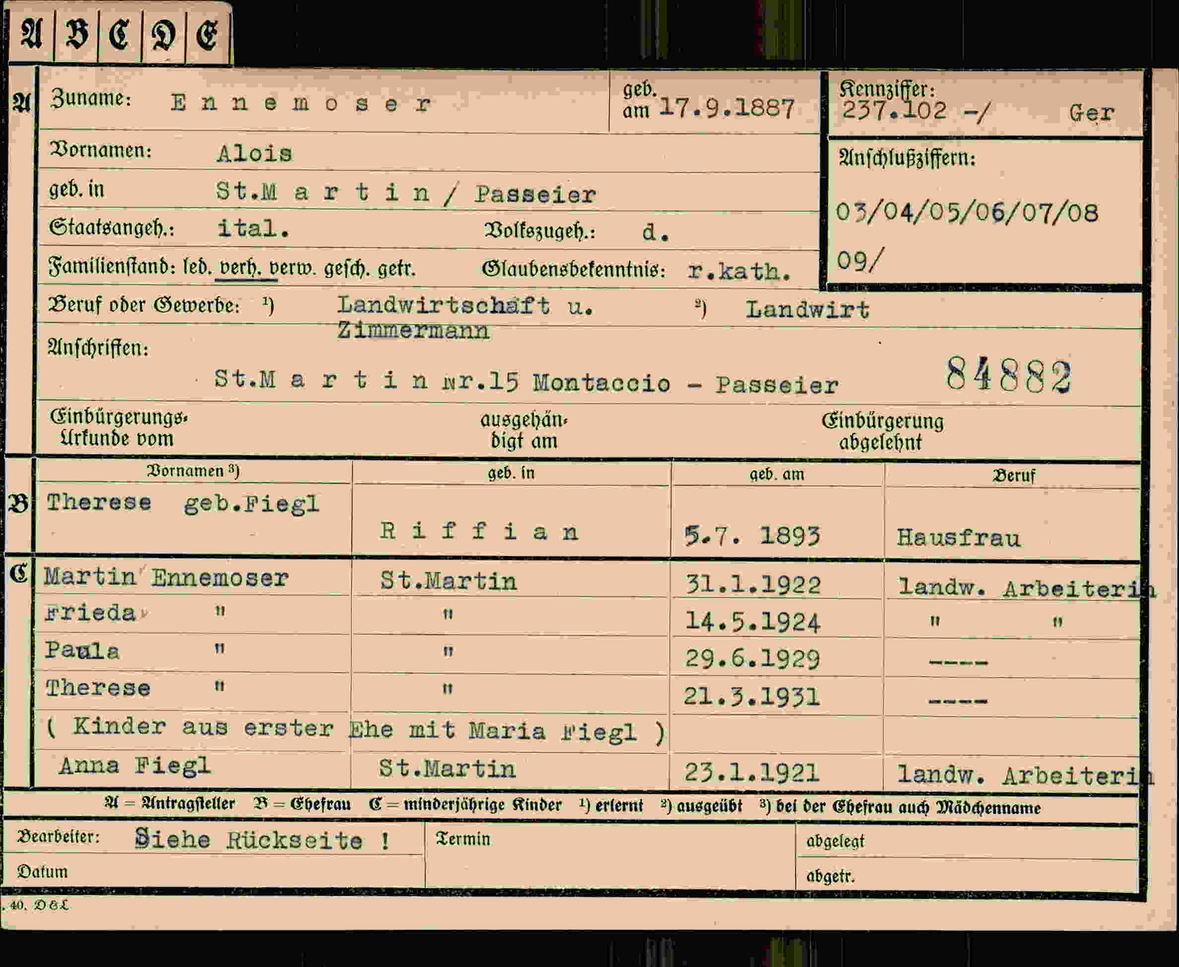 Dokument für Alois Ennemoser