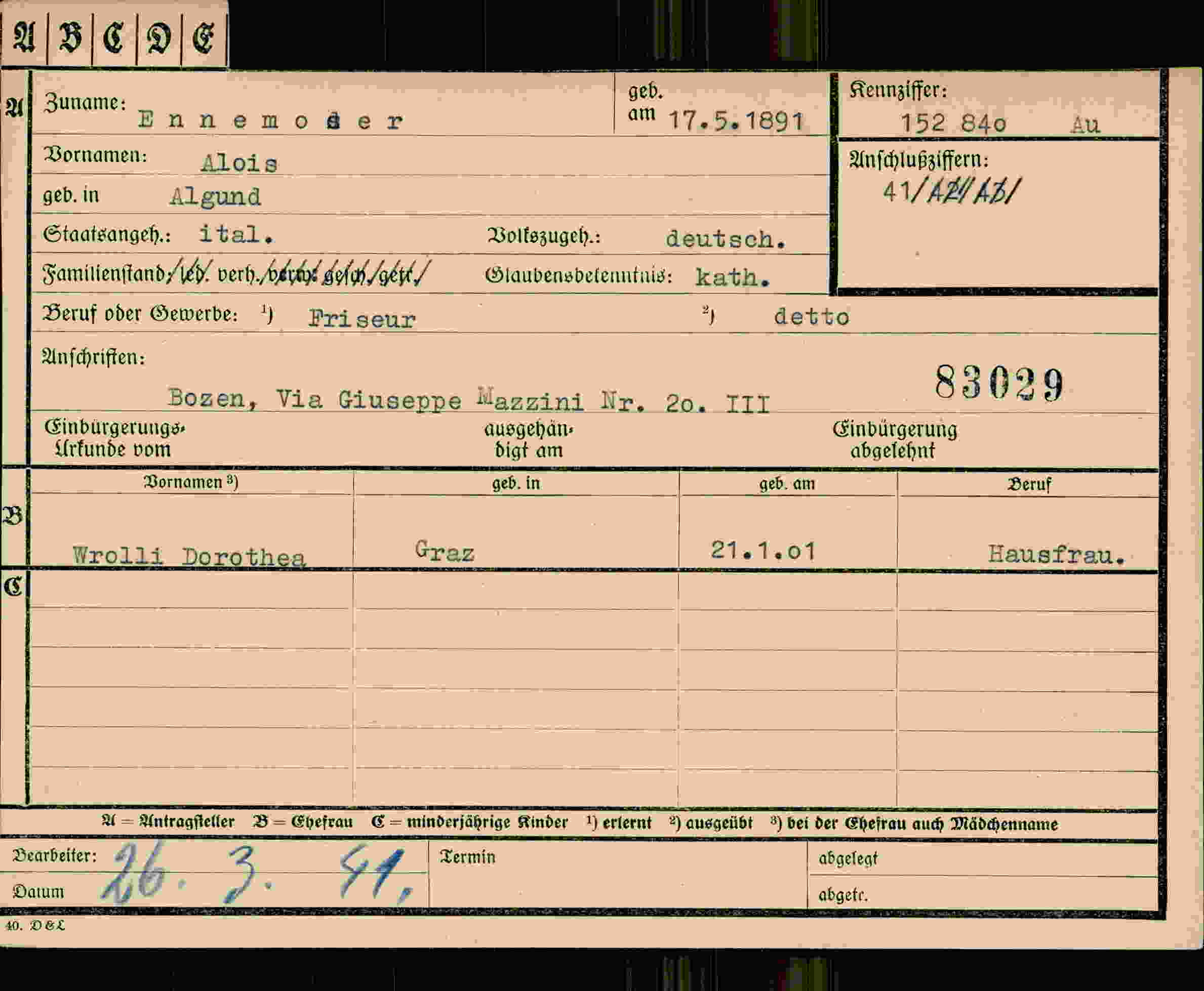 Dokument für Alois Ennemoser