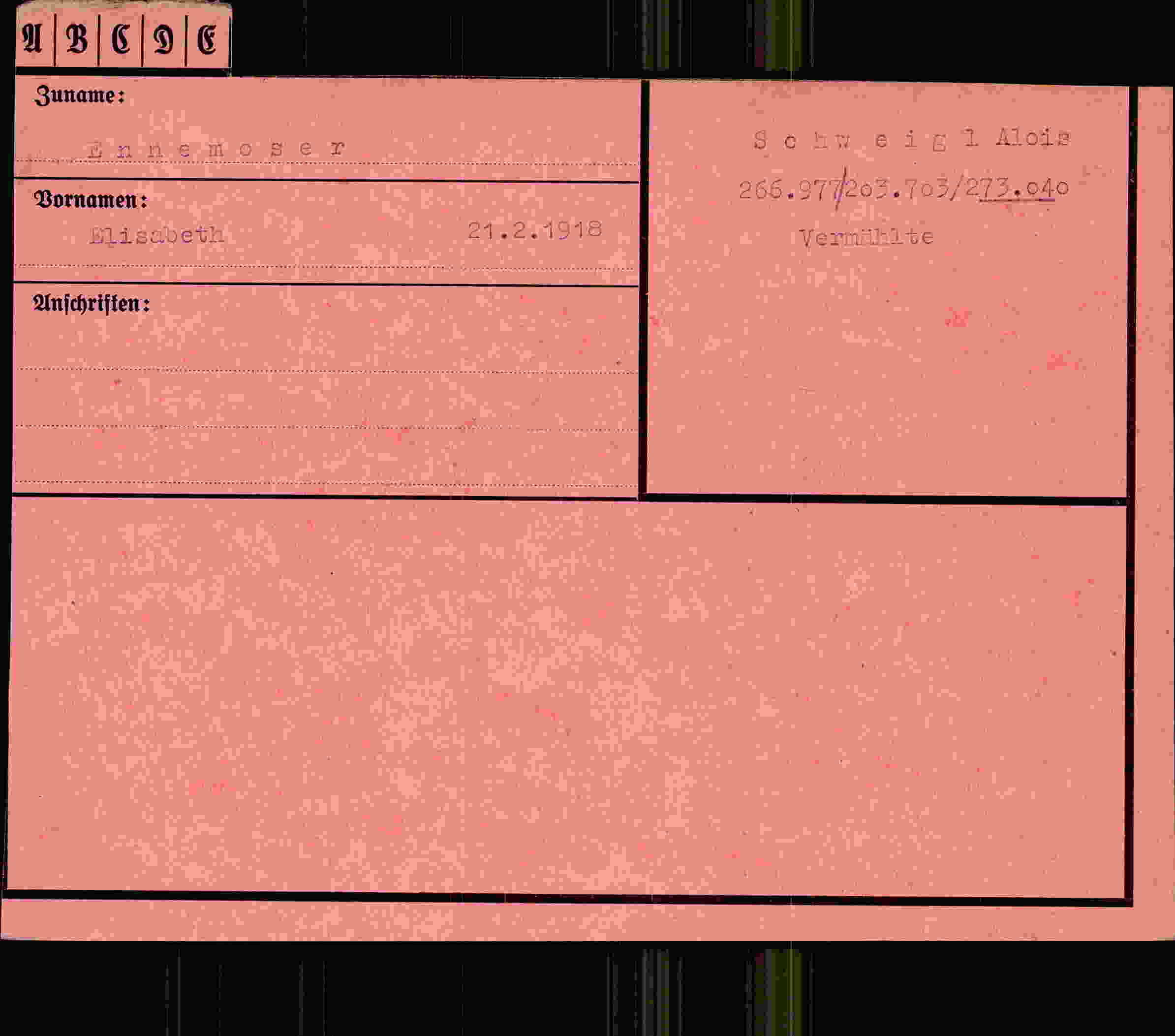 Vorderseite des Dokuments