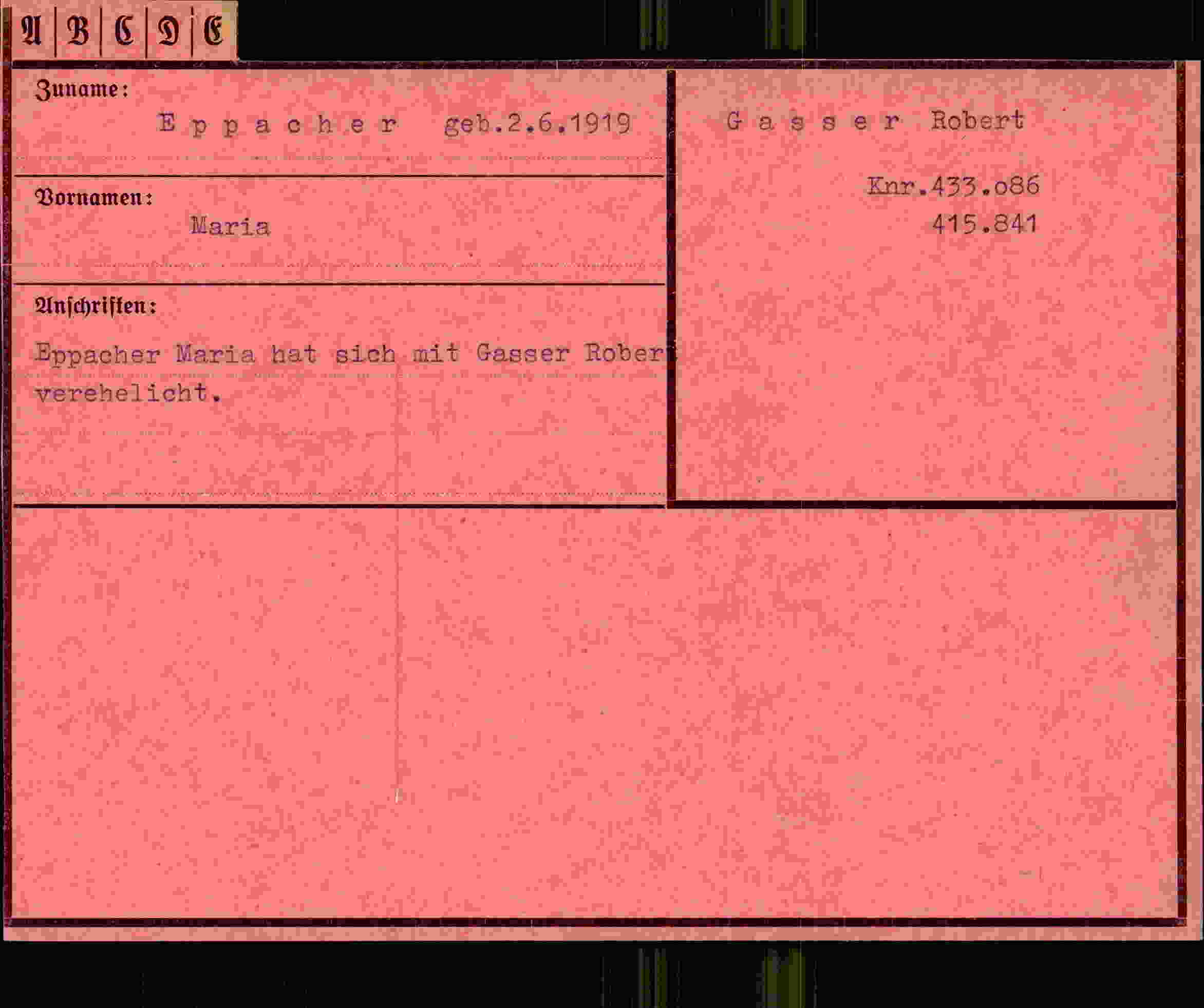 Vorderseite des Dokuments