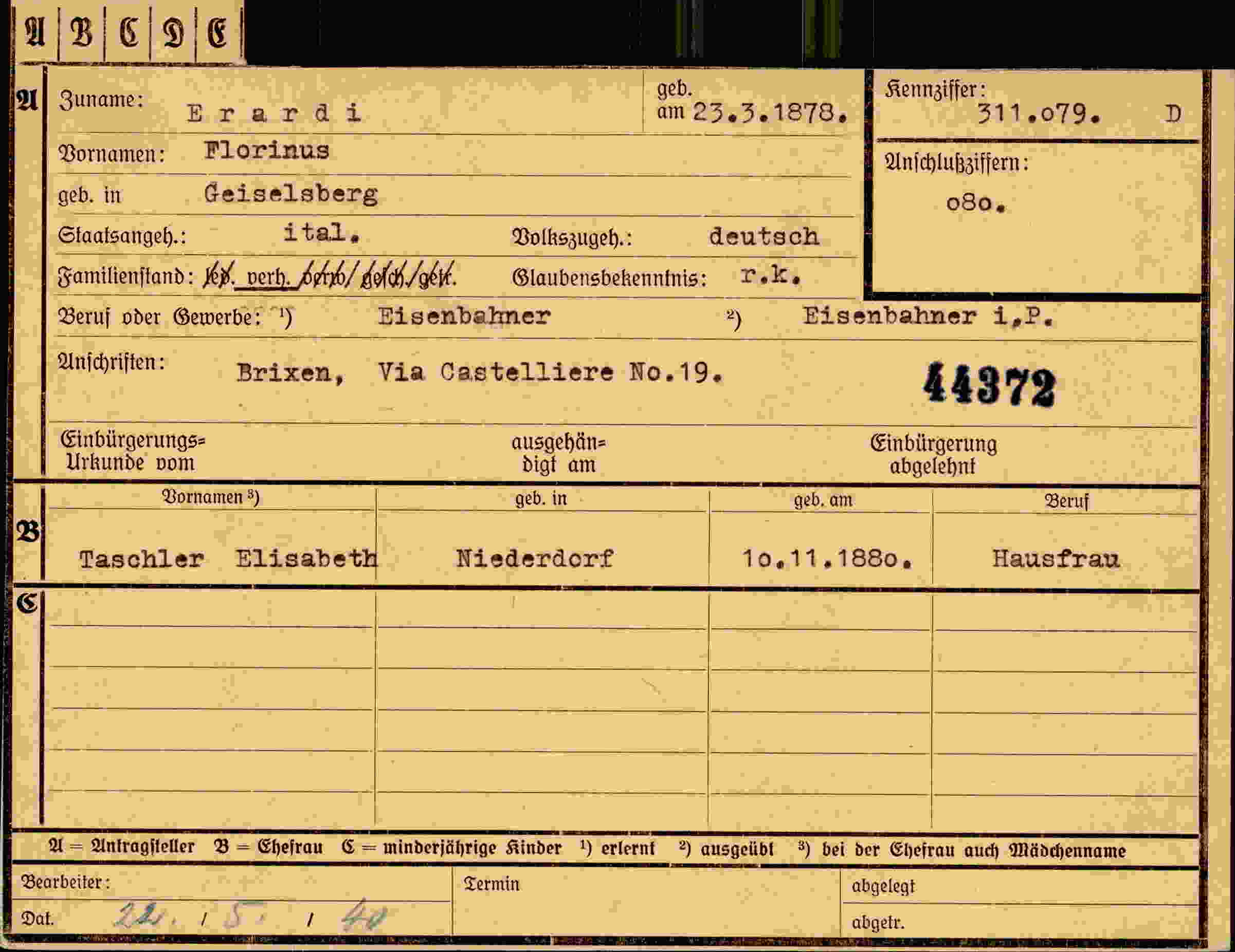 Dokument für Florinus Erardi
